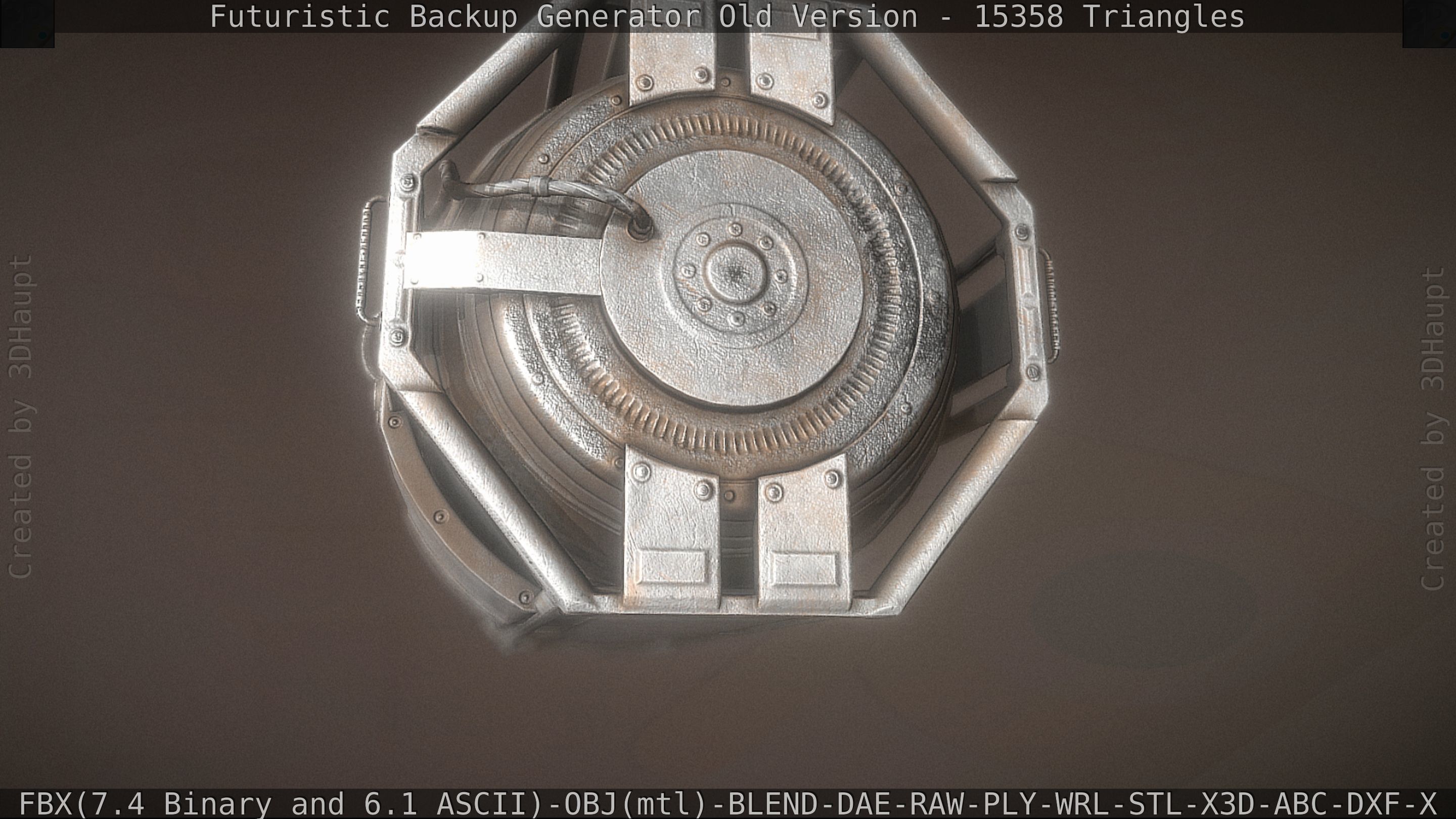 Futuristic Backup Generator Old And Dirty Version Low-poly 3D model_70