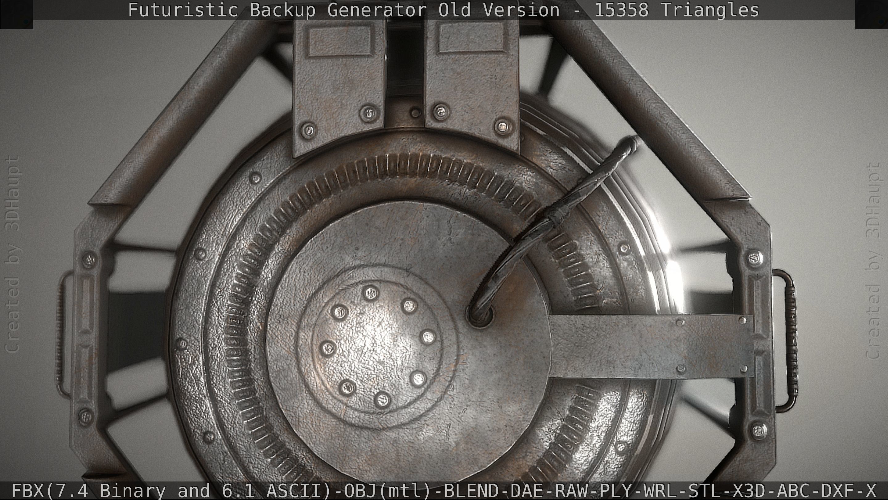 Futuristic Backup Generator Old And Dirty Version Low-poly 3D model_48