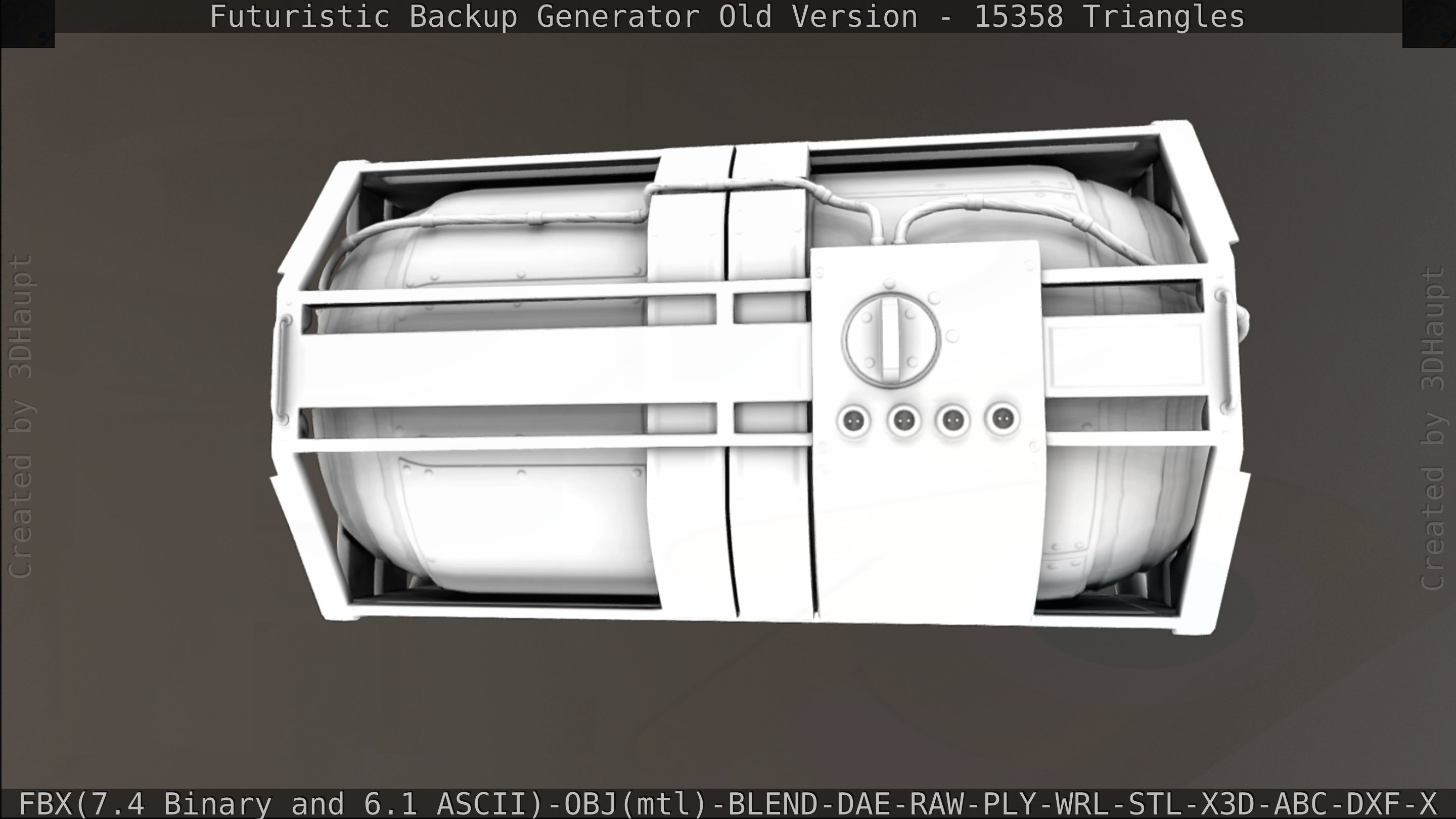 Futuristic Backup Generator Old And Dirty Version Low-poly 3D model_128
