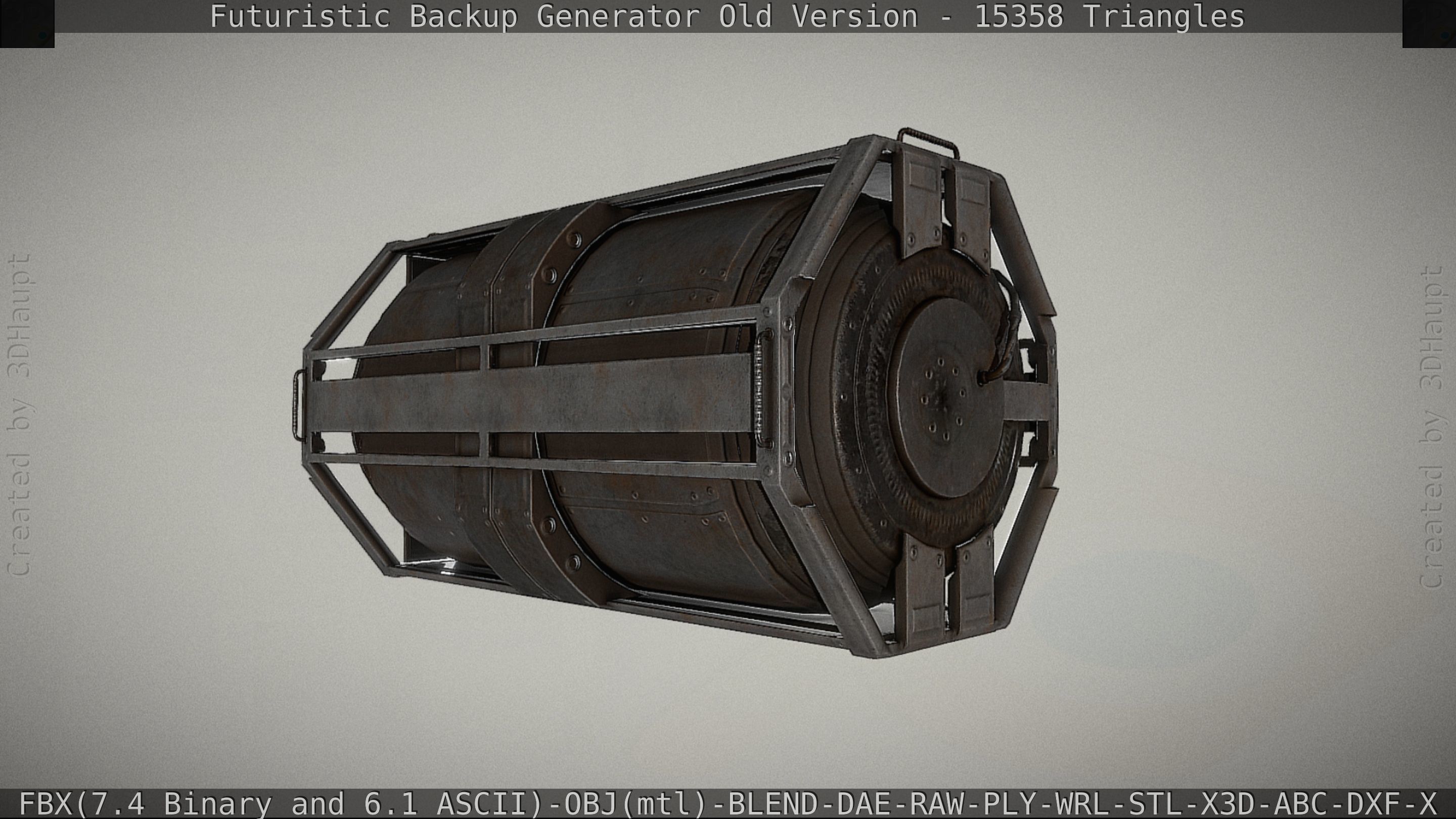 Futuristic Backup Generator Old And Dirty Version Low-poly 3D model_11