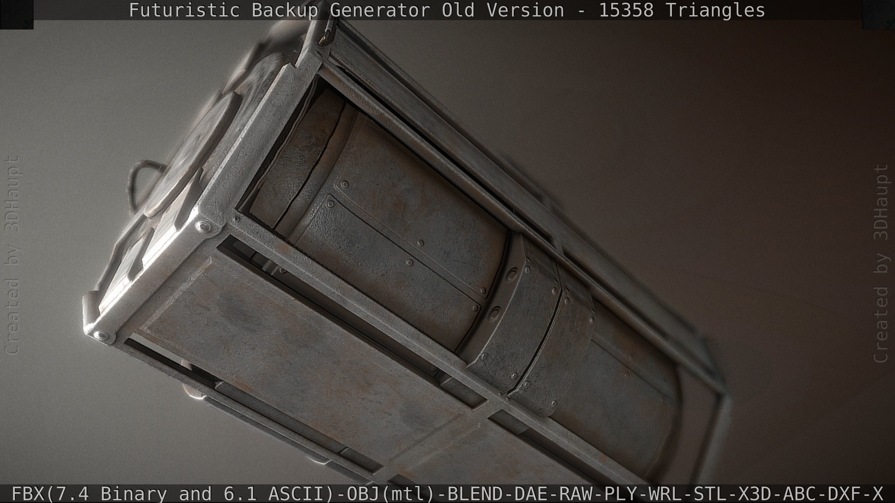 Futuristic Backup Generator Old And Dirty Version Low-poly 3D model_21