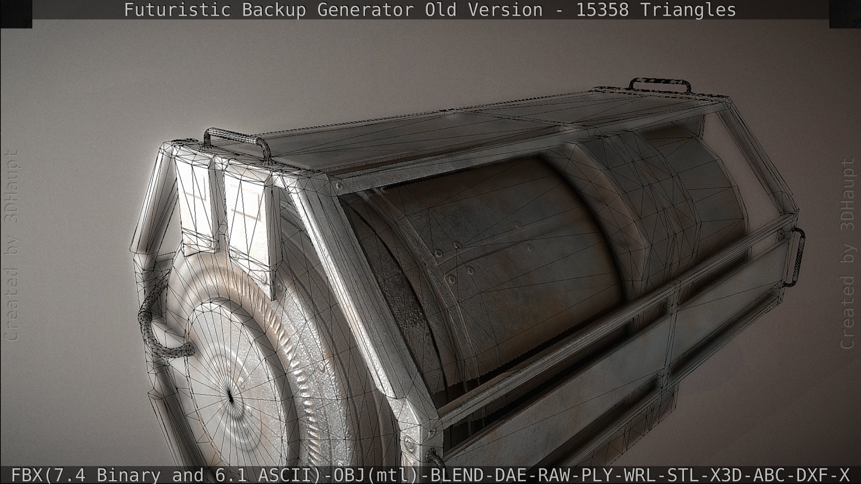 Futuristic Backup Generator Old And Dirty Version Low-poly 3D model_130