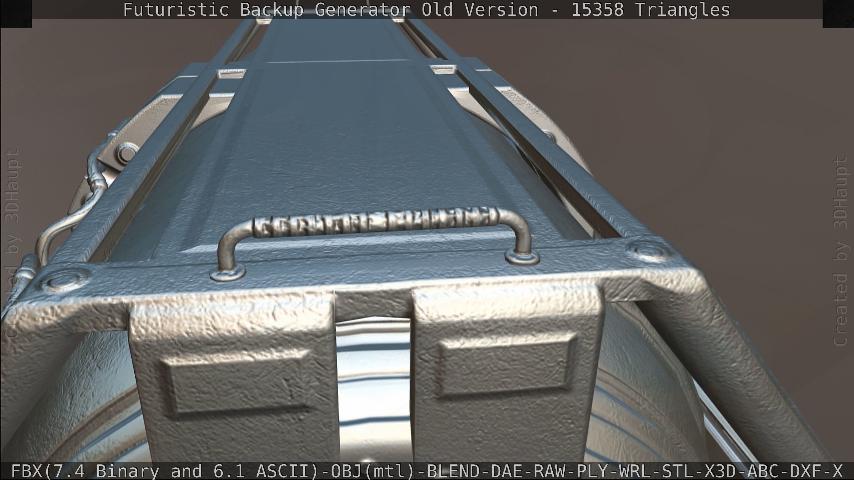 Futuristic Backup Generator Old And Dirty Version Low-poly 3D model_156