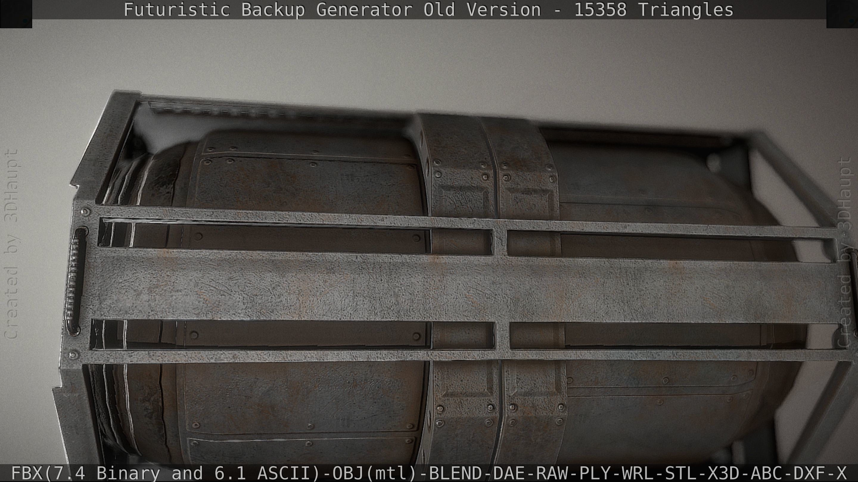 Futuristic Backup Generator Old And Dirty Version Low-poly 3D model_56