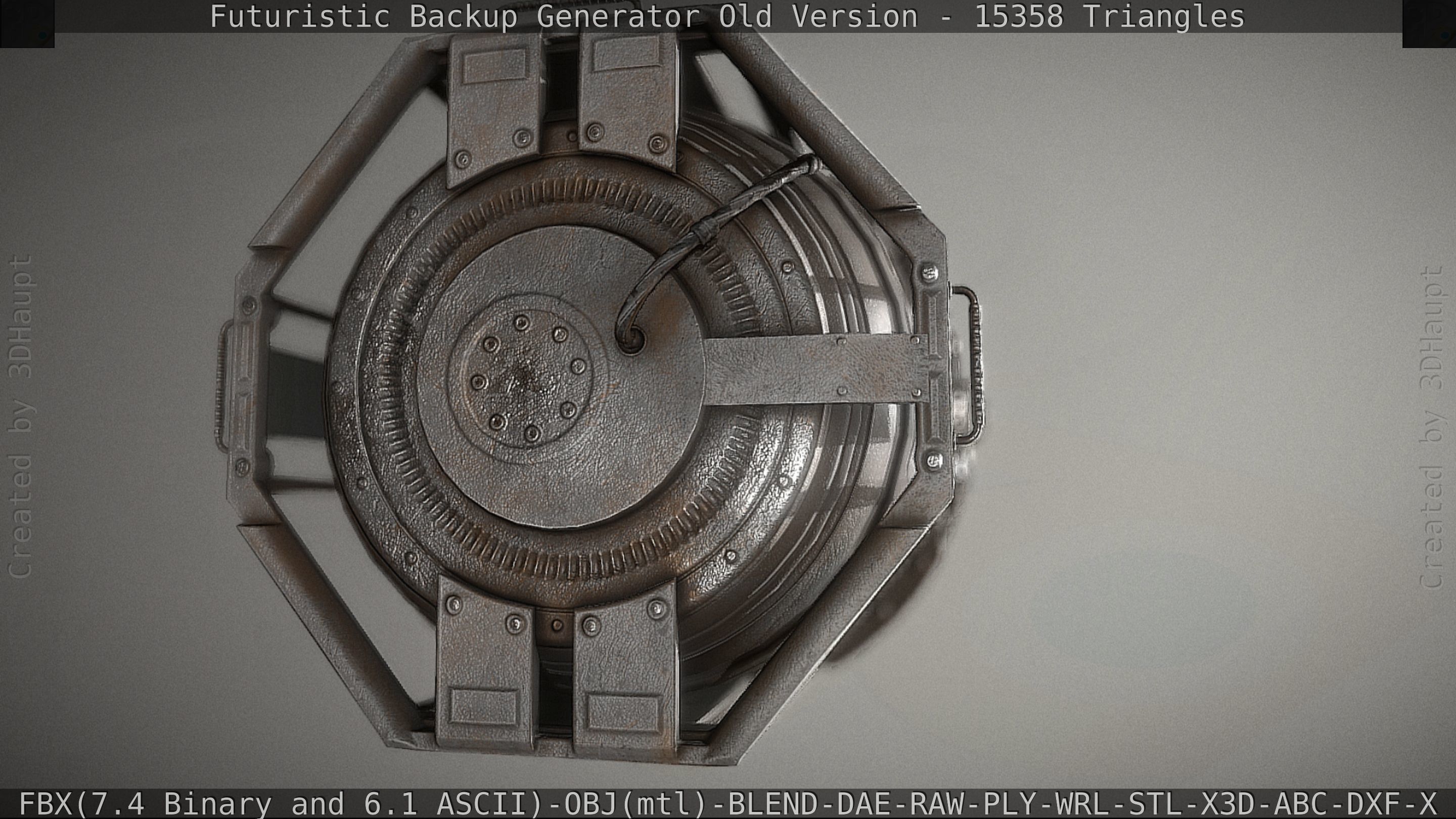 Futuristic Backup Generator Old And Dirty Version Low-poly 3D model_62