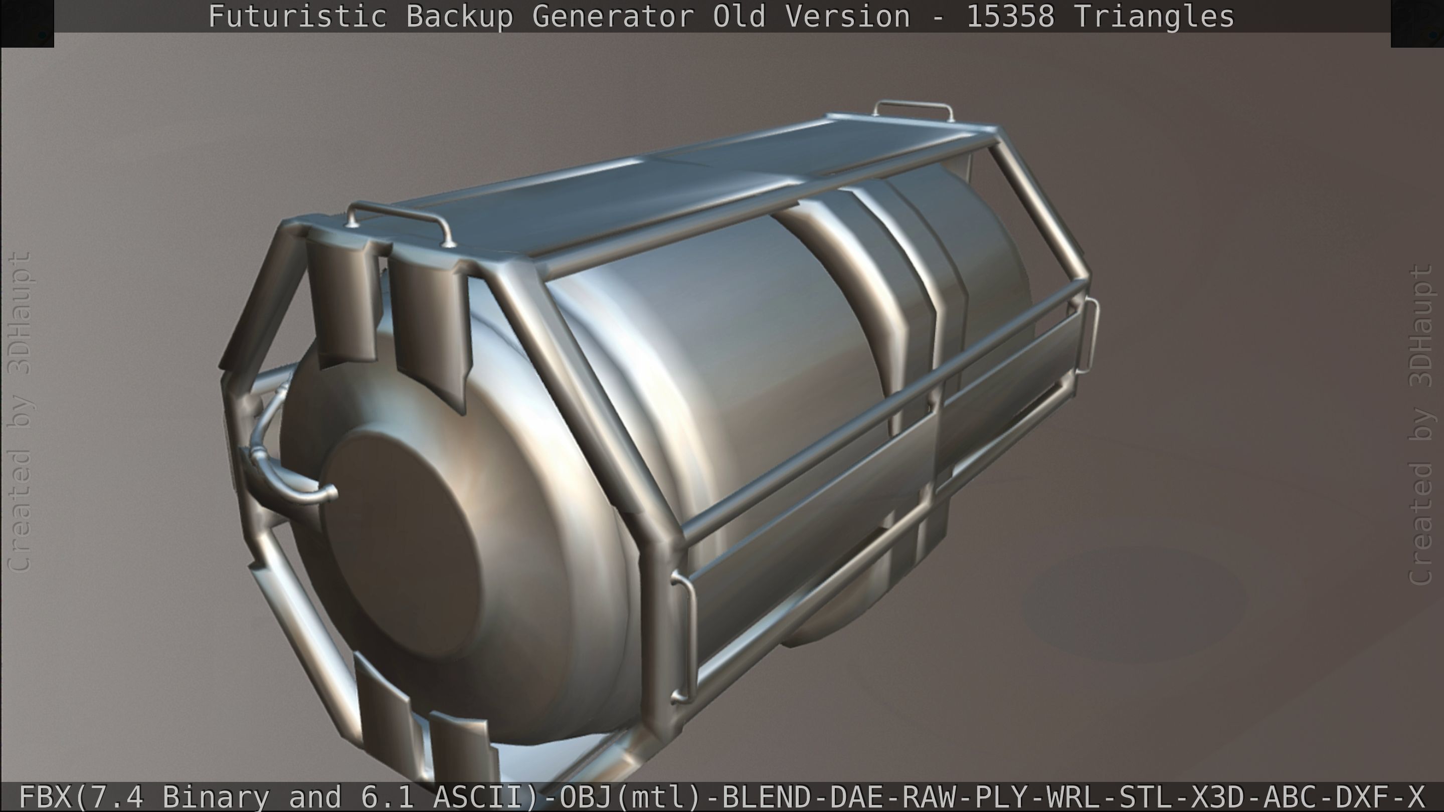 Futuristic Backup Generator Old And Dirty Version Low-poly 3D model_148