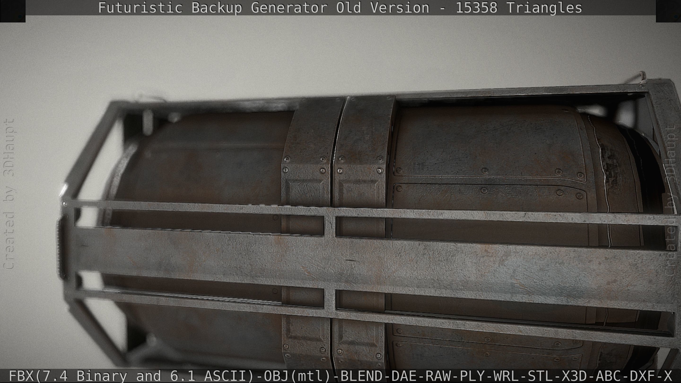 Futuristic Backup Generator Old And Dirty Version Low-poly 3D model_57