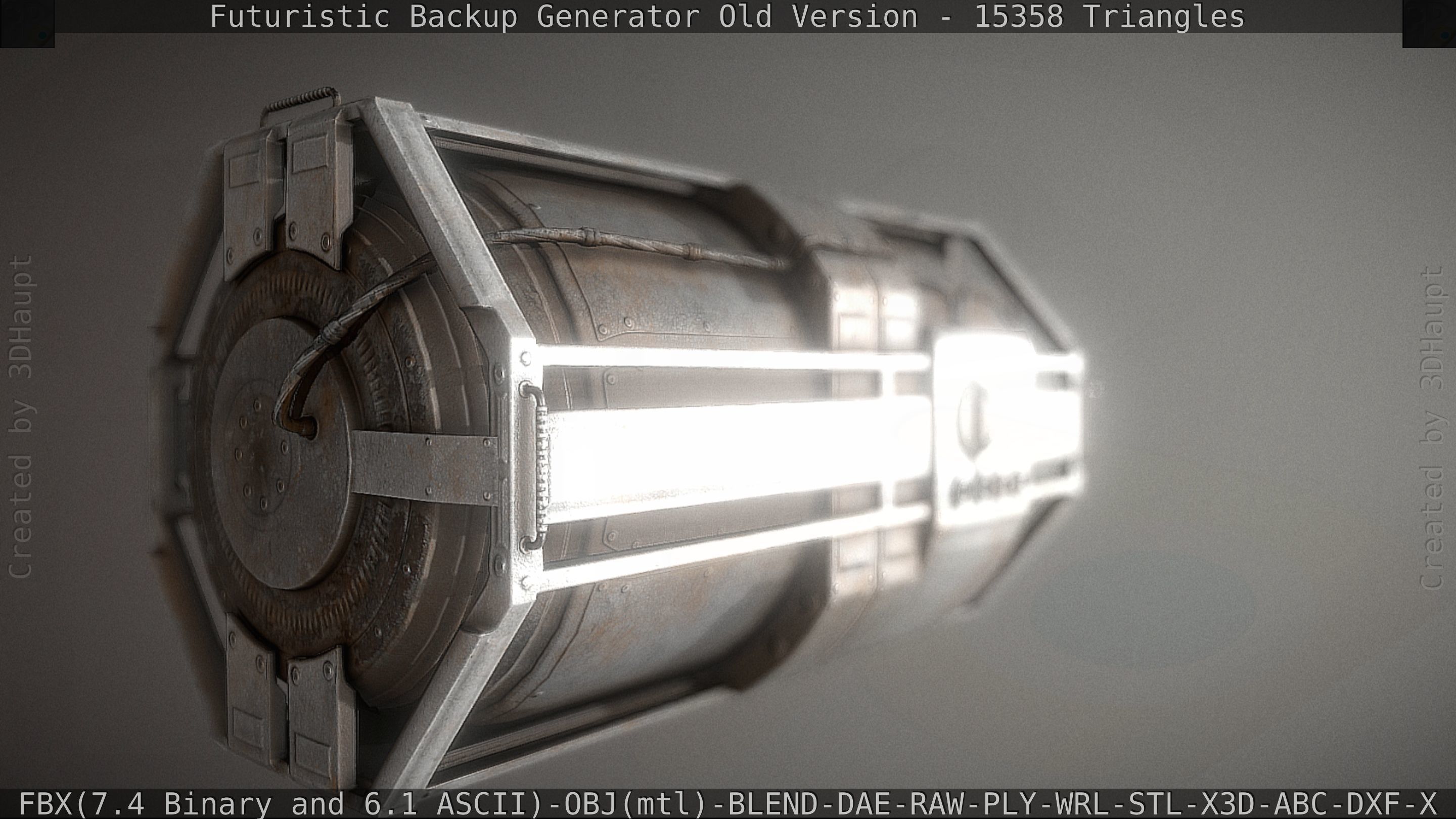 Futuristic Backup Generator Old And Dirty Version Low-poly 3D model_63