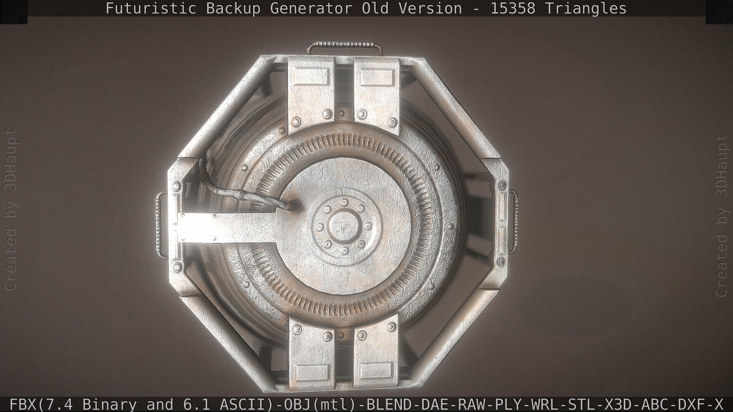 Futuristic Backup Generator Old And Dirty Version Low-poly 3D model_69