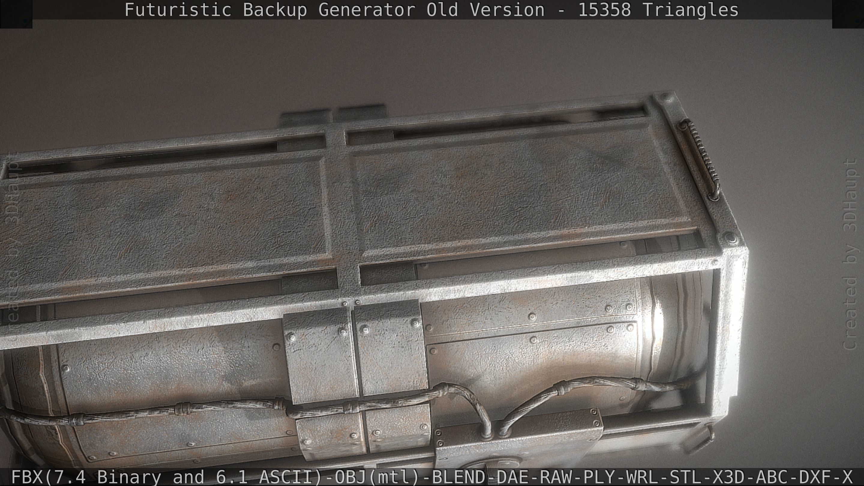 Futuristic Backup Generator Old And Dirty Version Low-poly 3D model_42