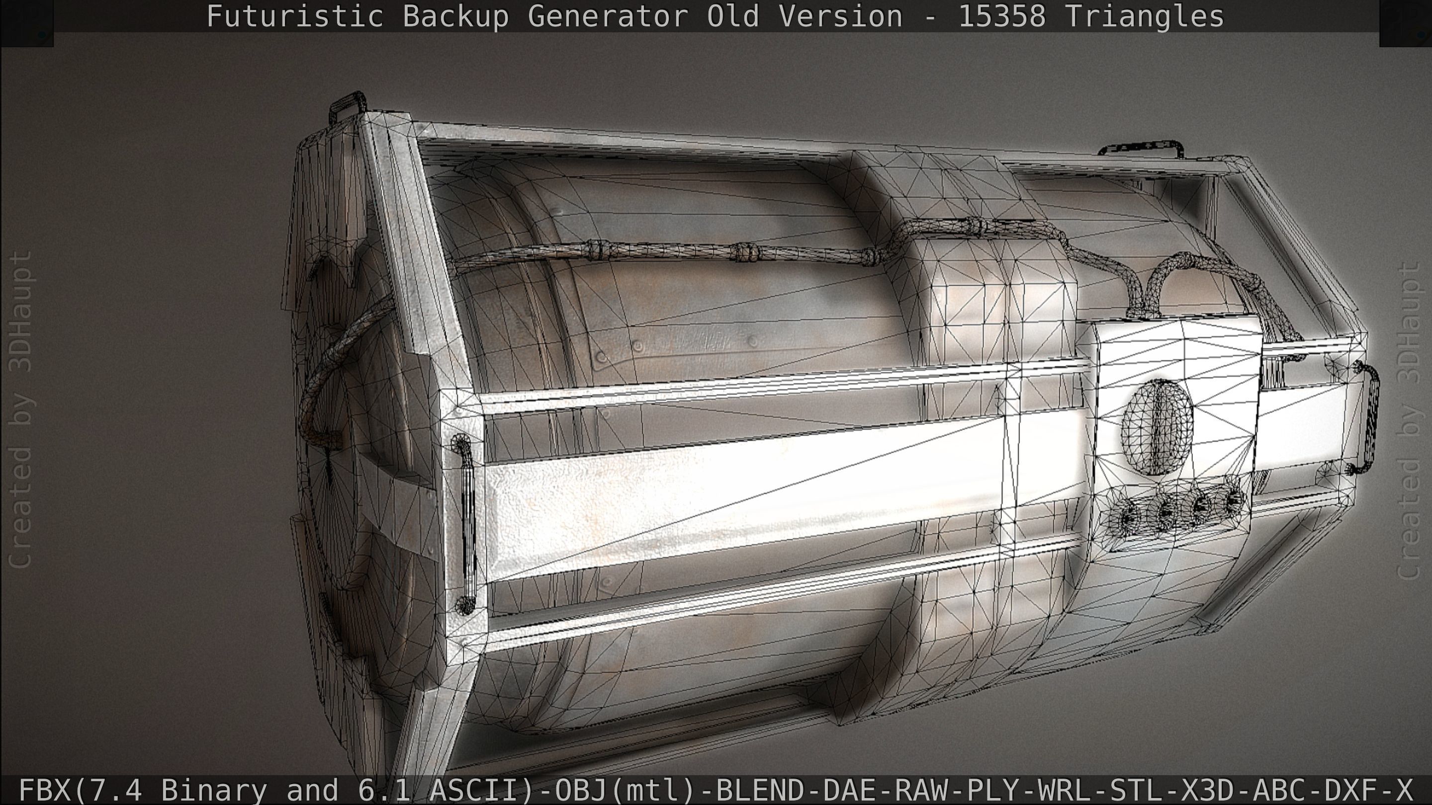 Futuristic Backup Generator Old And Dirty Version Low-poly 3D model_103