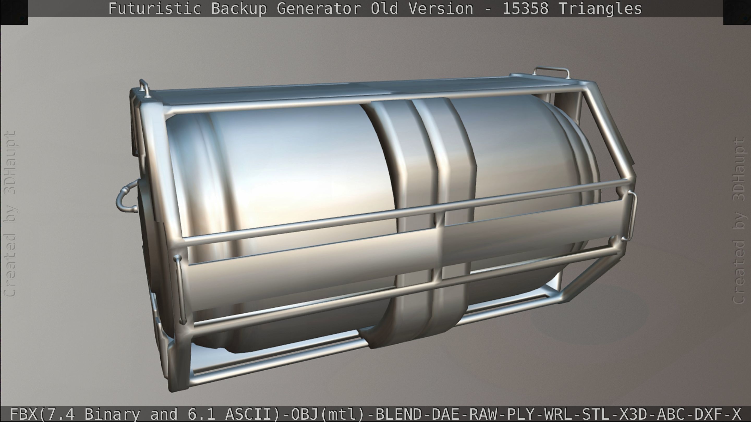 Futuristic Backup Generator Old And Dirty Version Low-poly 3D model_140