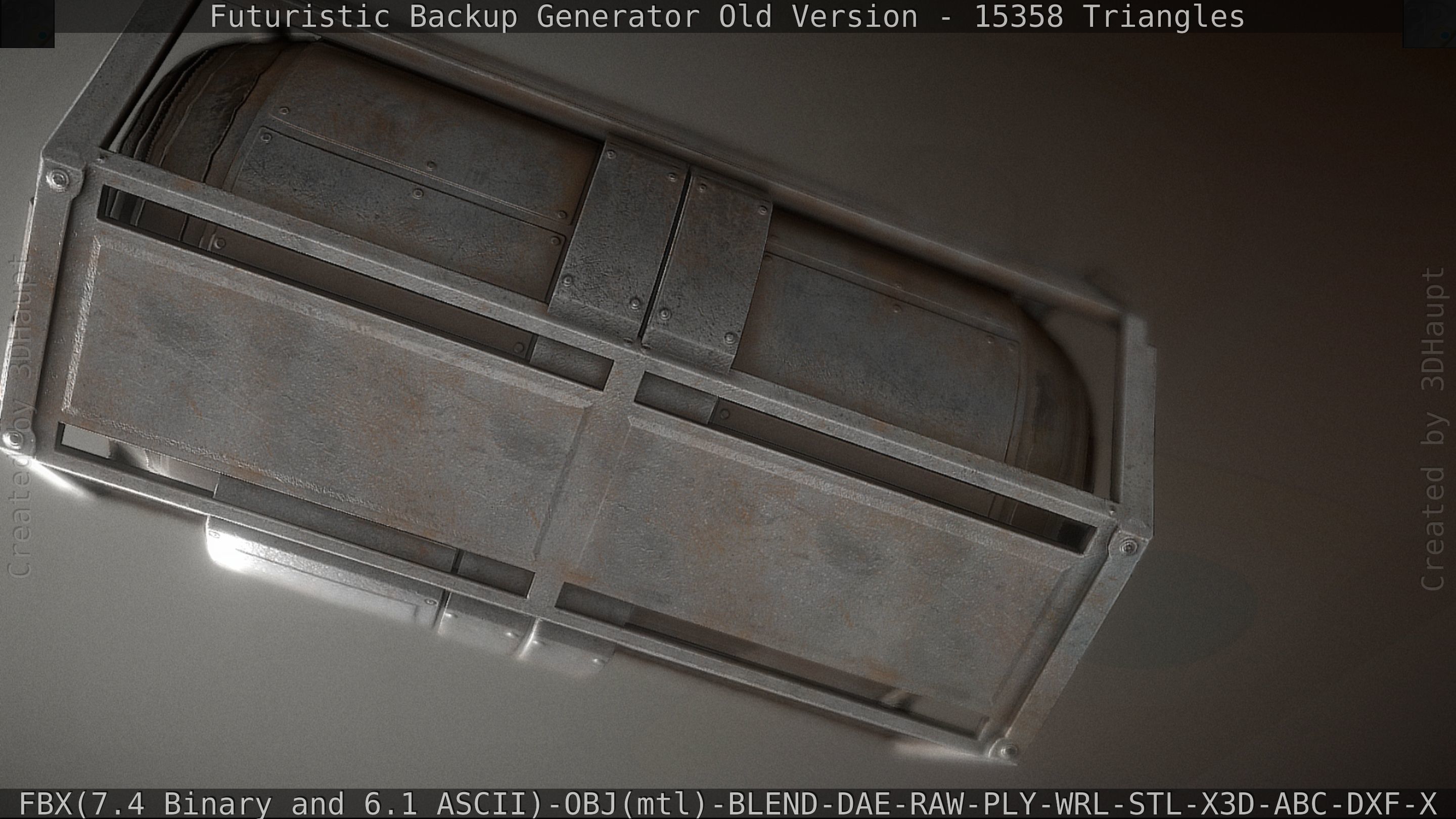 Futuristic Backup Generator Old And Dirty Version Low-poly 3D model_18
