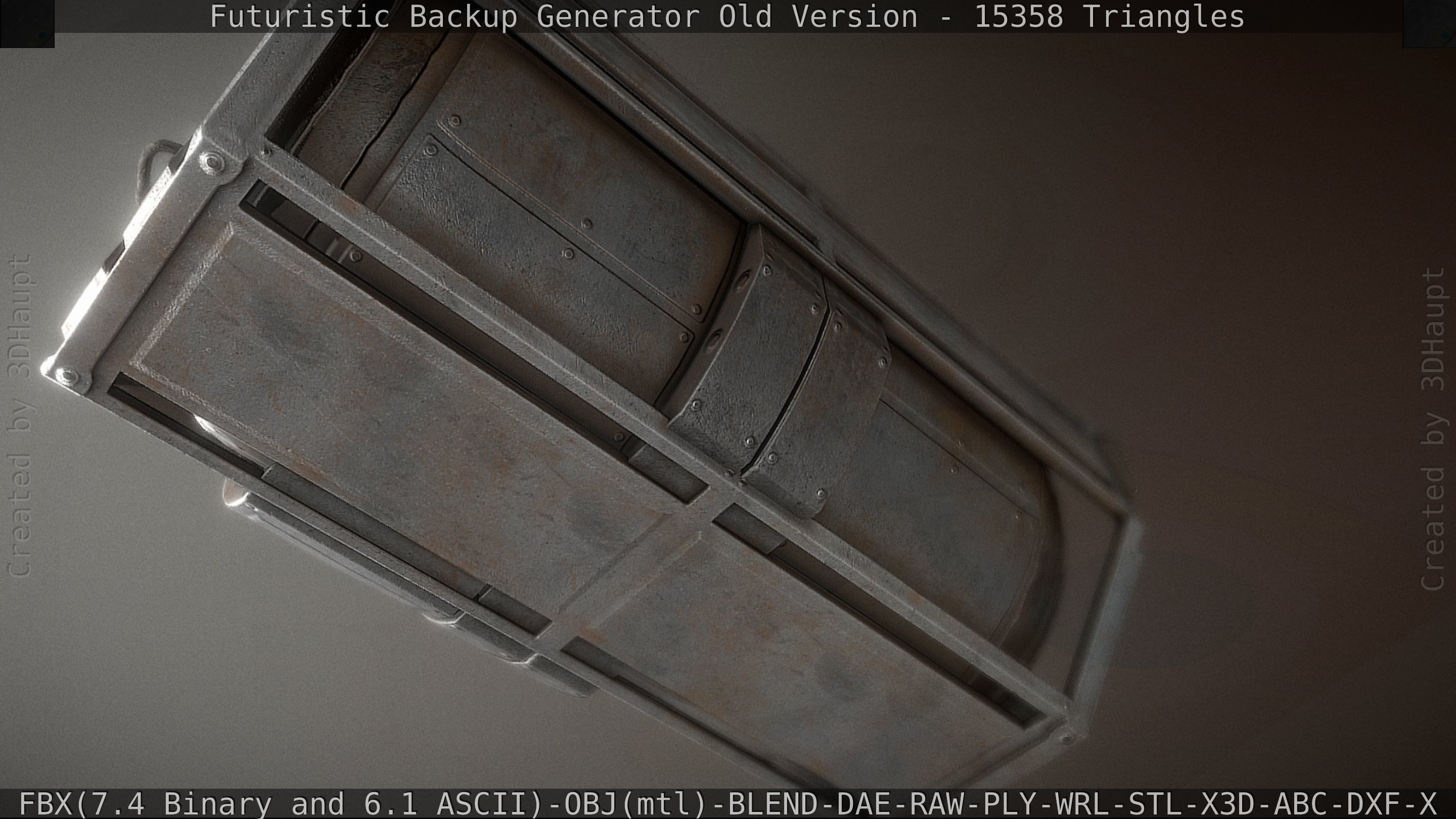 Futuristic Backup Generator Old And Dirty Version Low-poly 3D model_20