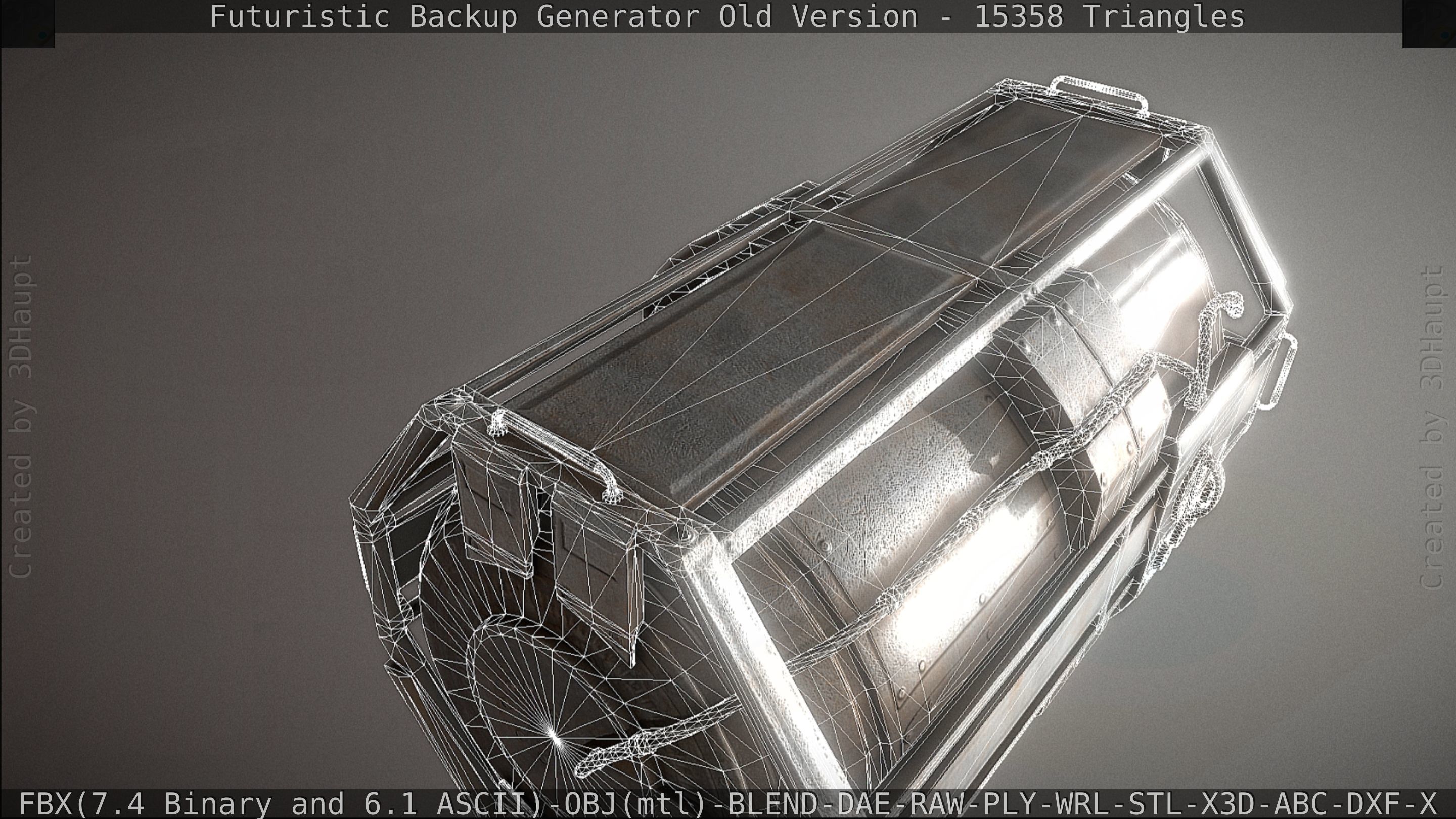 Futuristic Backup Generator Old And Dirty Version Low-poly 3D model_109
