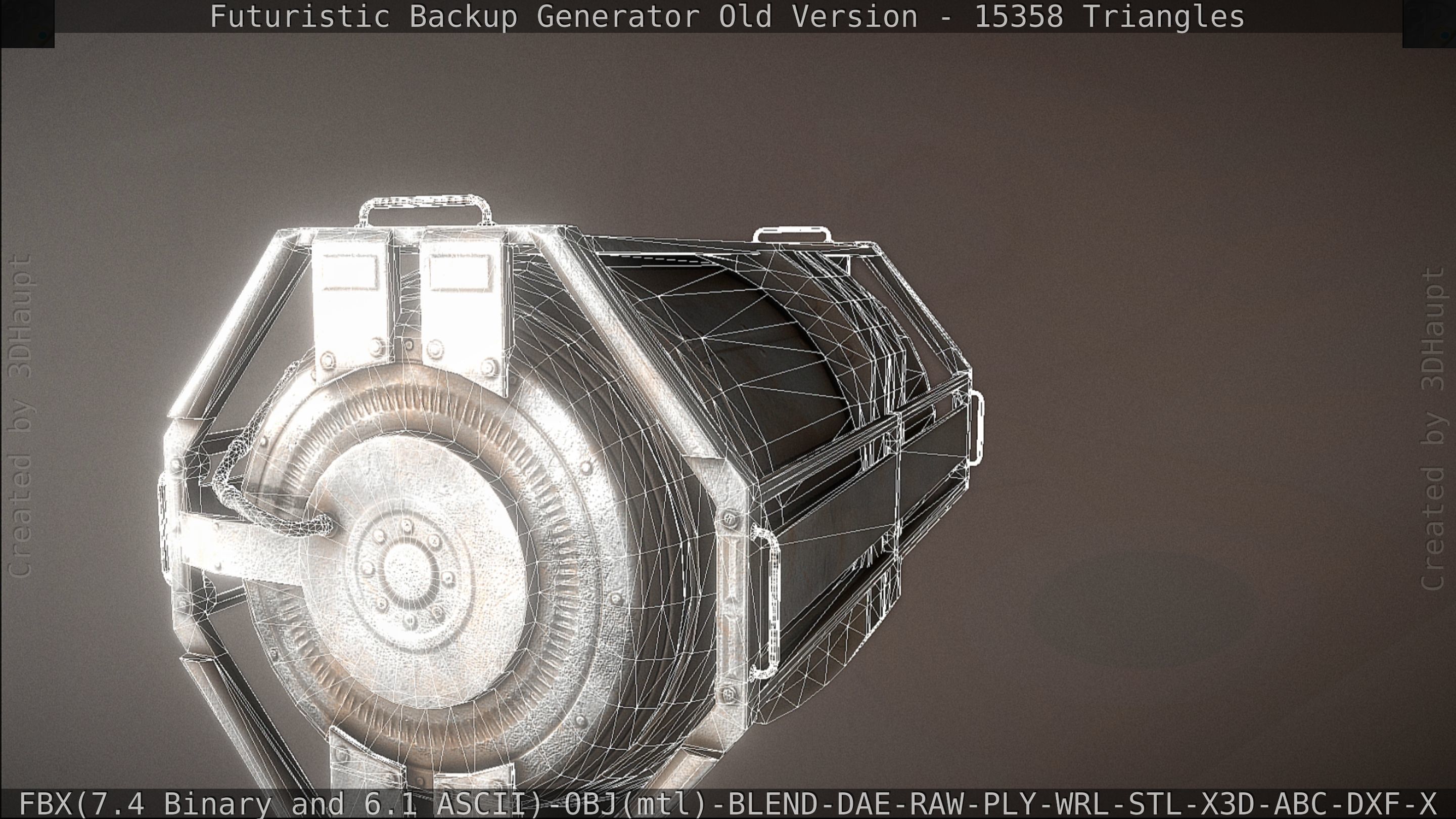 Futuristic Backup Generator Old And Dirty Version Low-poly 3D model_118