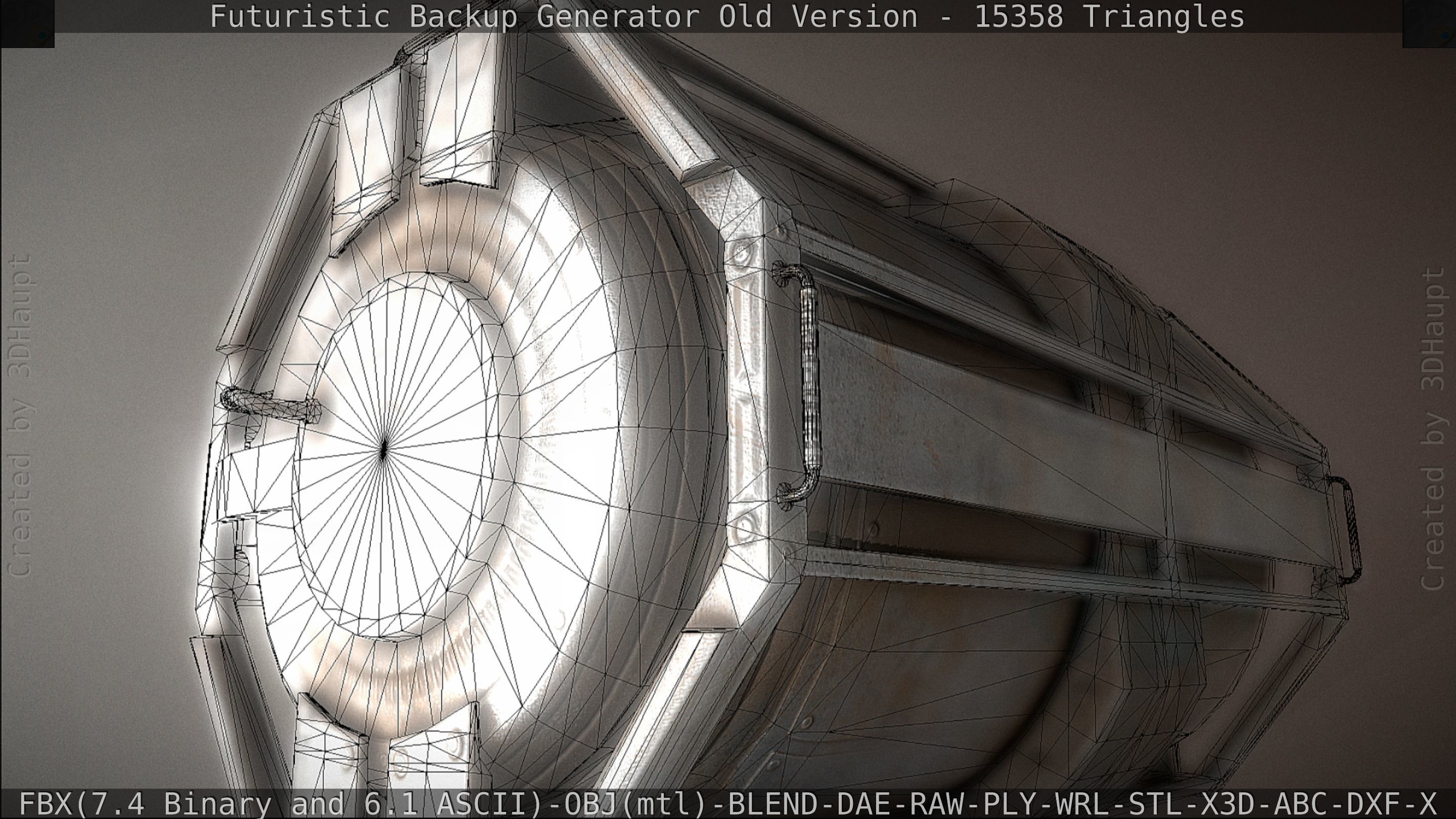 Futuristic Backup Generator Old And Dirty Version Low-poly 3D model_91