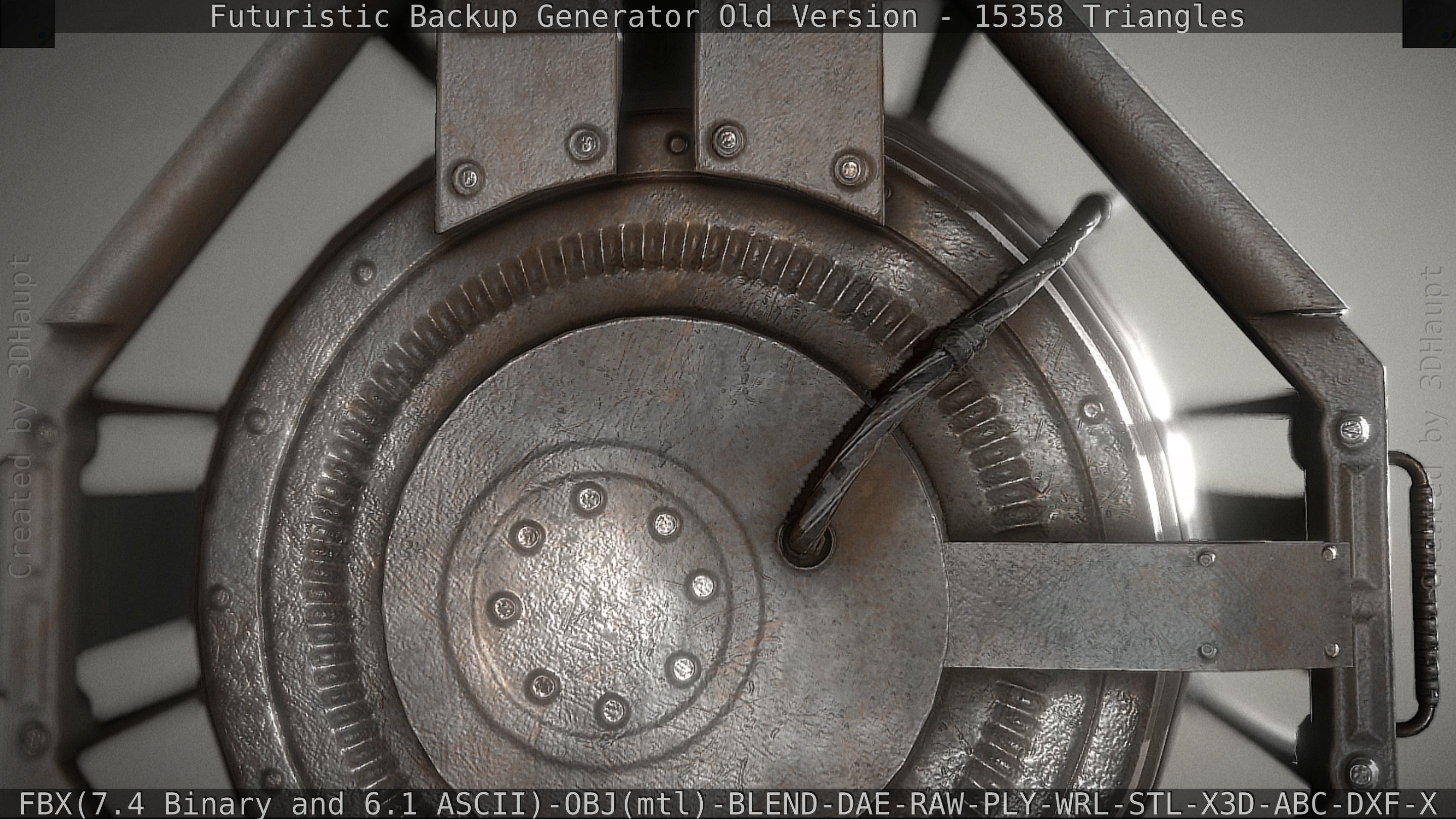 Futuristic Backup Generator Old And Dirty Version Low-poly 3D model_41