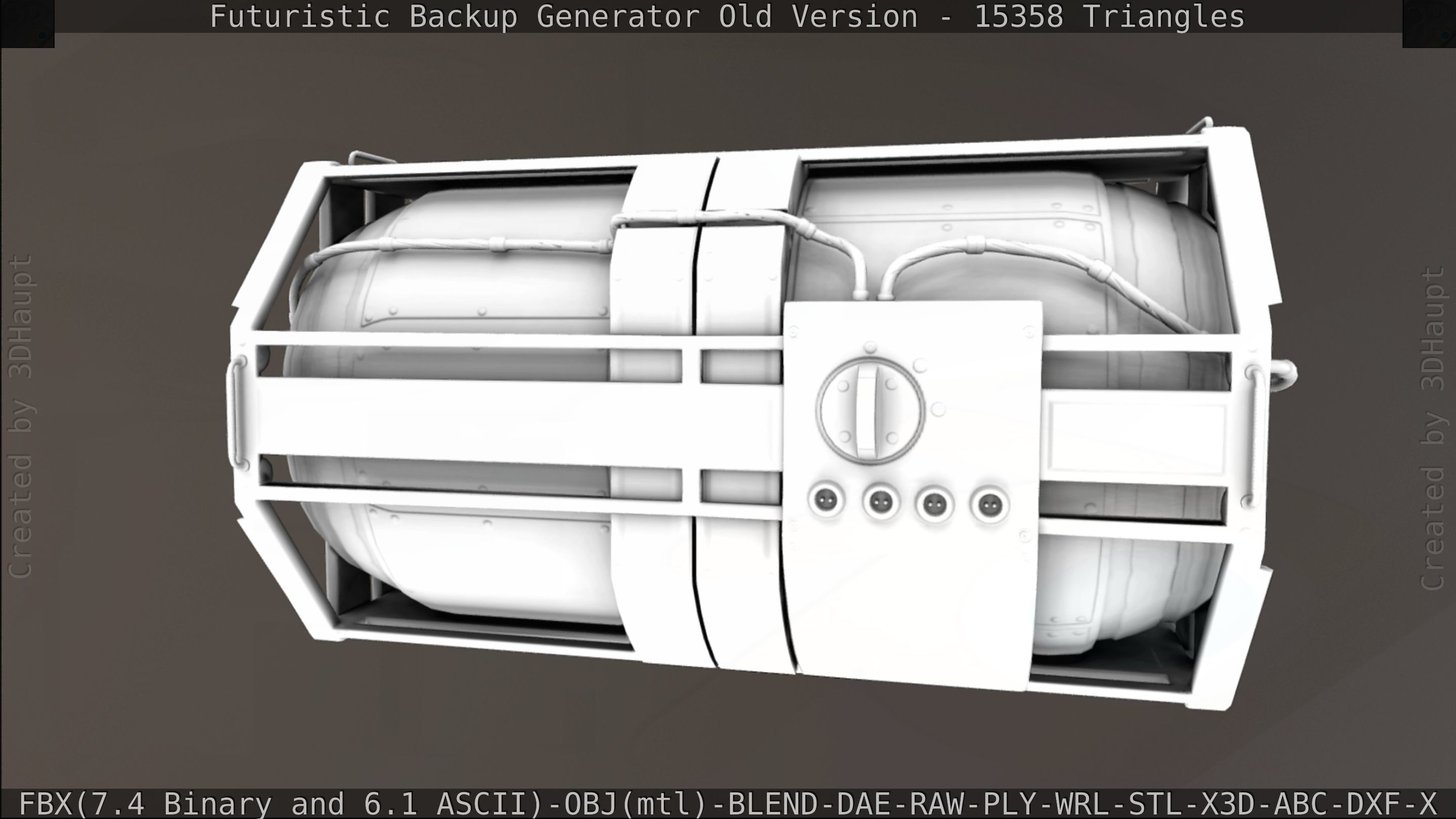 Futuristic Backup Generator Old And Dirty Version Low-poly 3D model_127