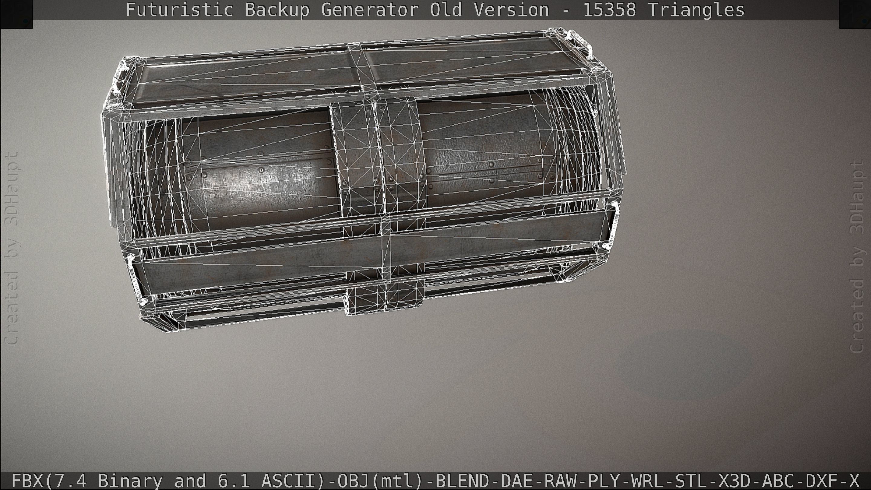 Futuristic Backup Generator Old And Dirty Version Low-poly 3D model_113