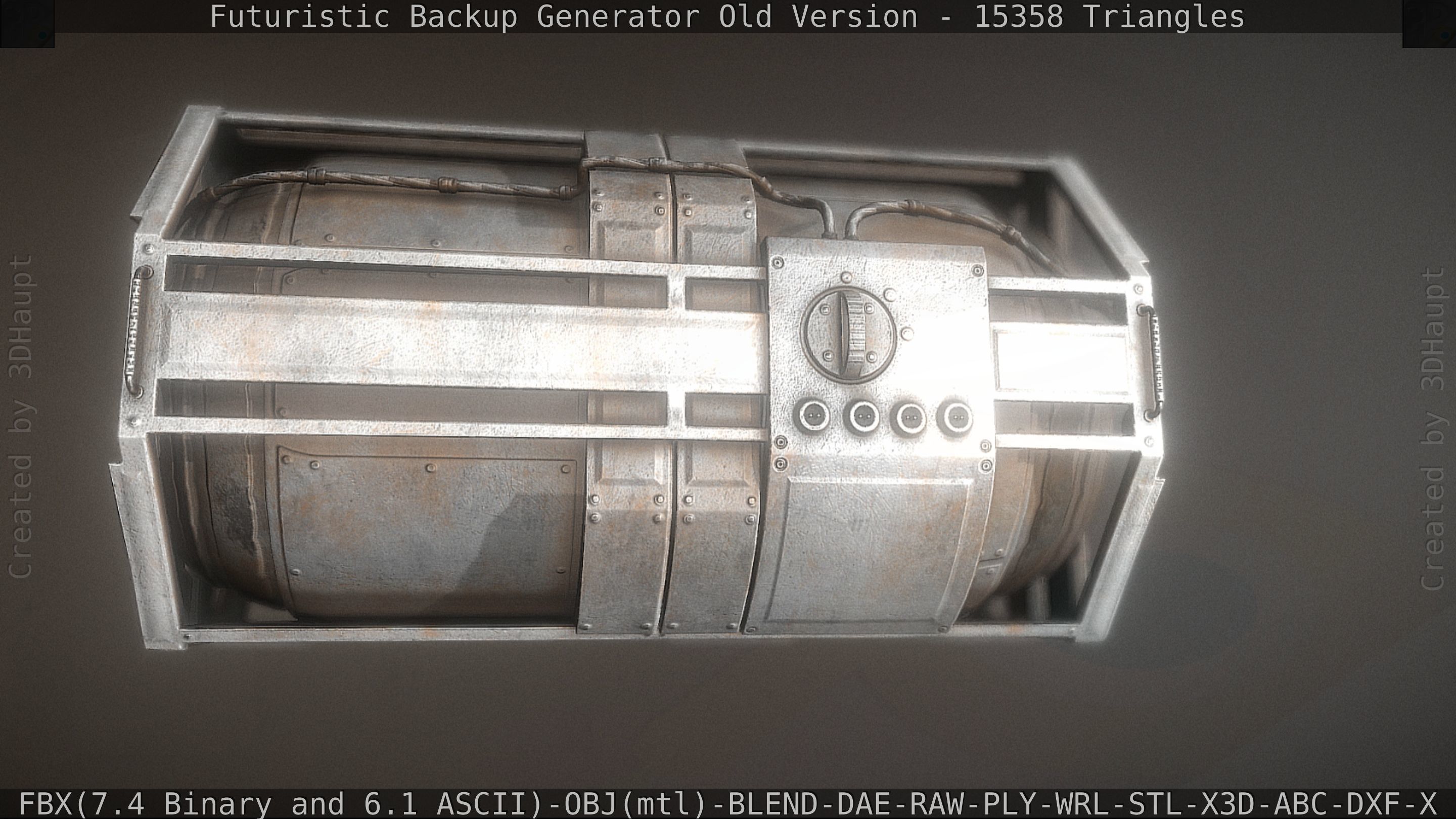 Futuristic Backup Generator Old And Dirty Version Low-poly 3D model_73