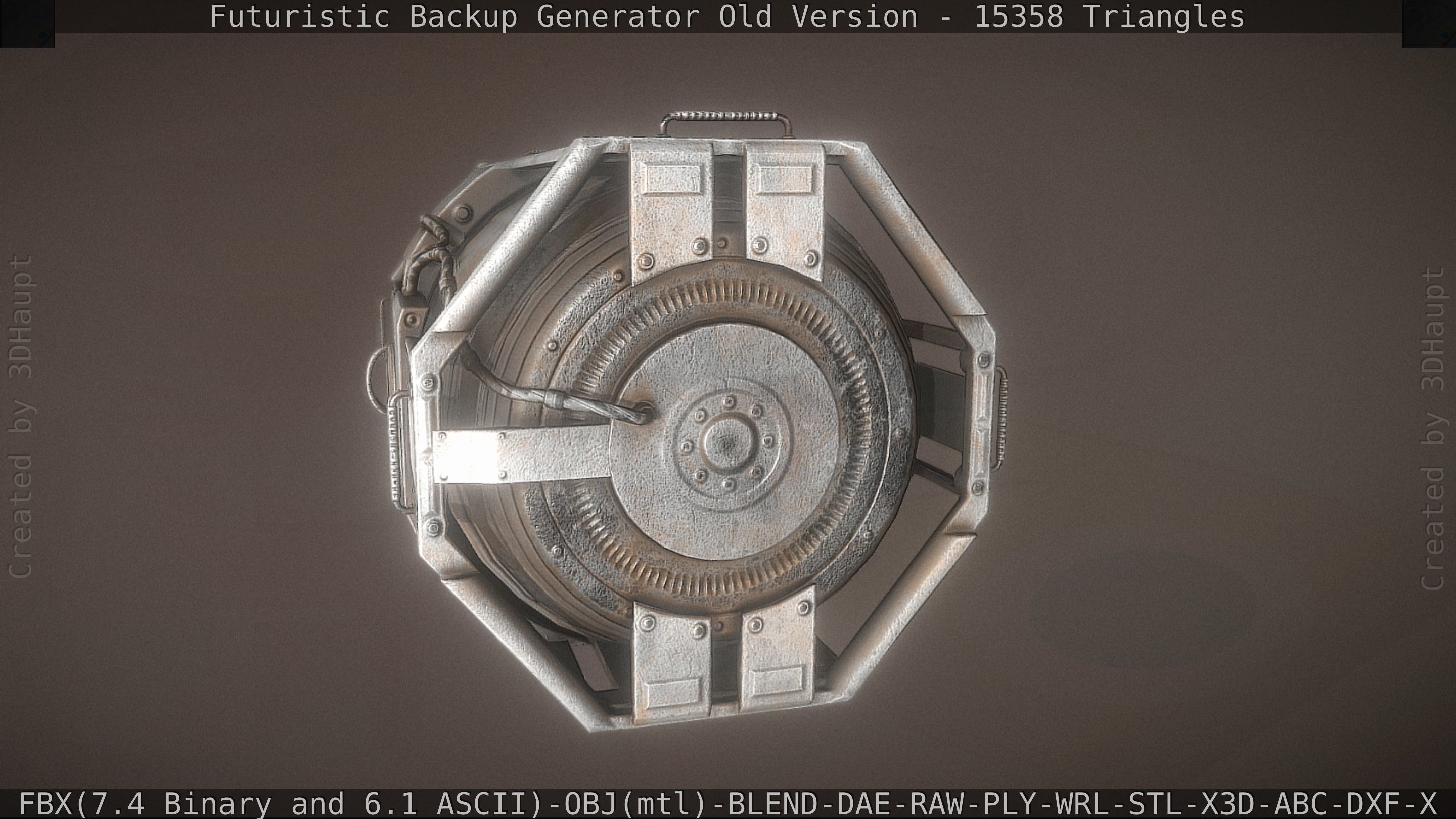 Futuristic Backup Generator Old And Dirty Version Low-poly 3D model_19