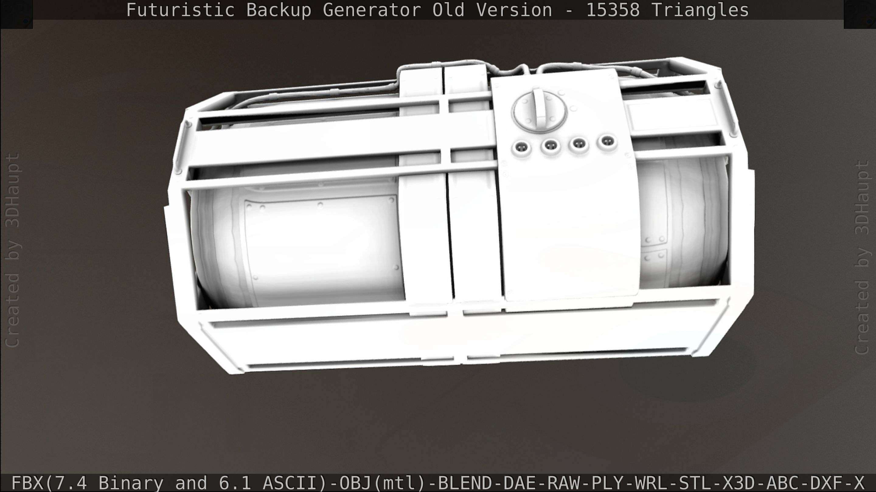 Futuristic Backup Generator Old And Dirty Version Low-poly 3D model_134