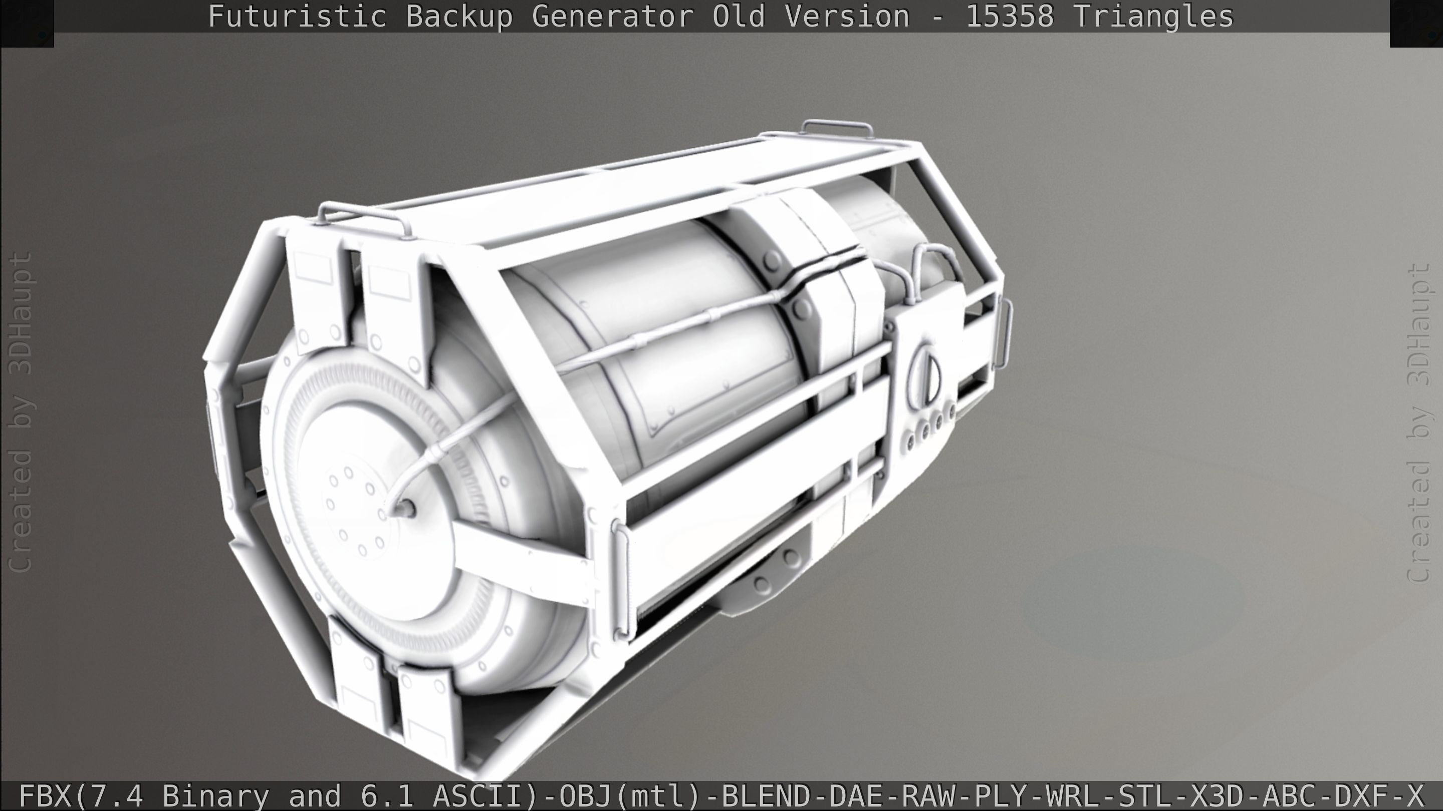 Futuristic Backup Generator Old And Dirty Version Low-poly 3D model_129