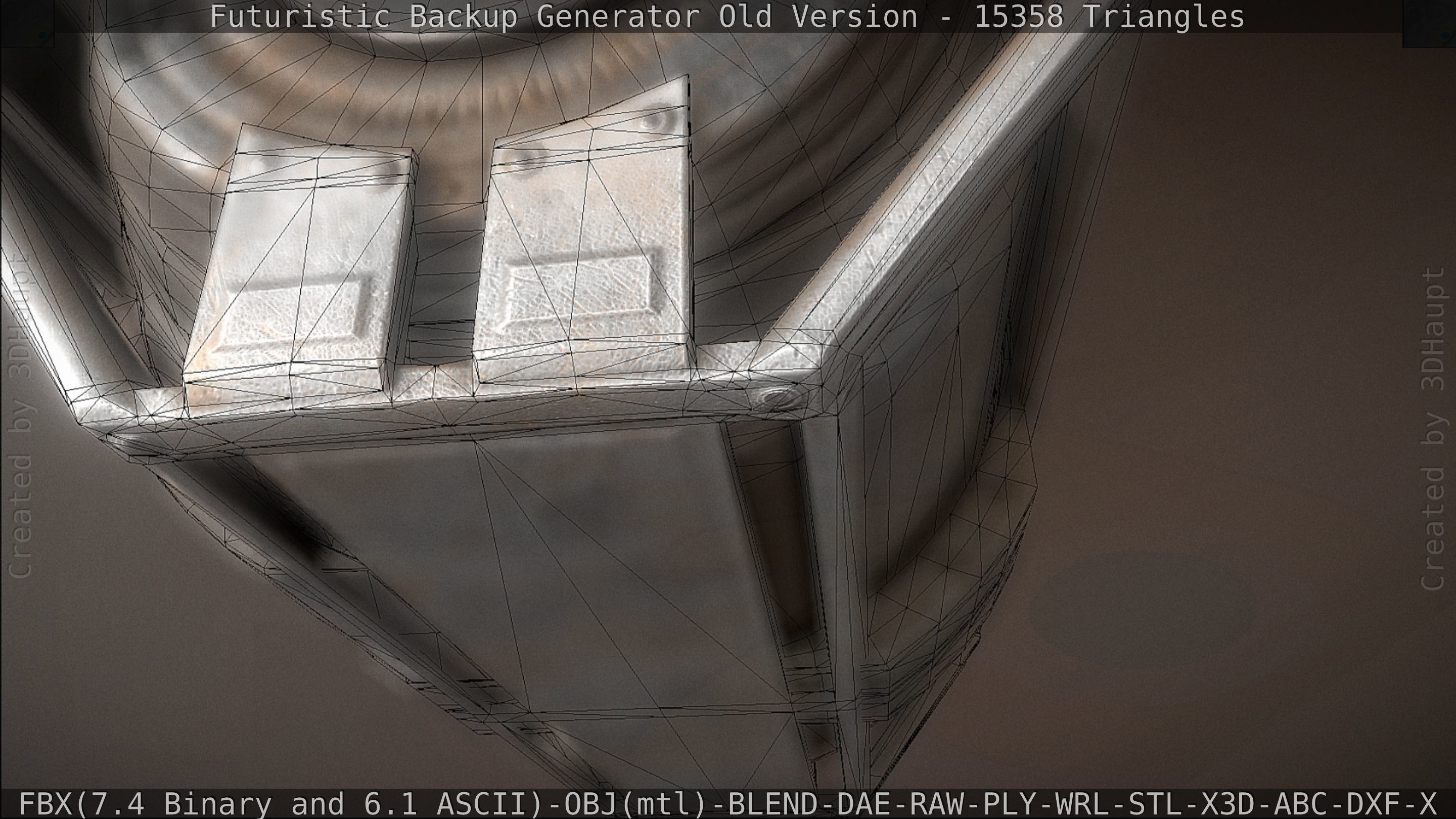 Futuristic Backup Generator Old And Dirty Version Low-poly 3D model_88