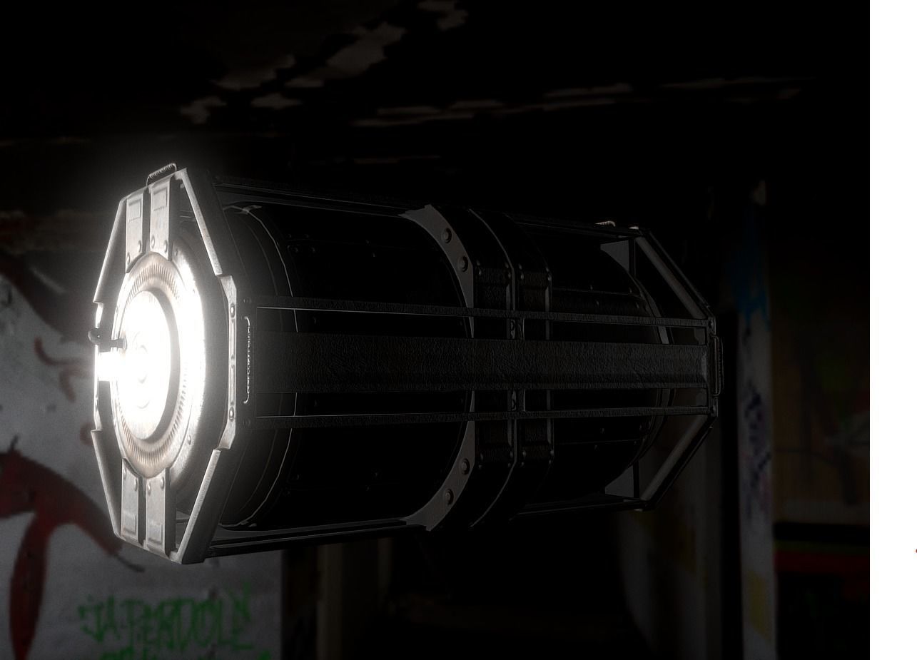 Futuristic Backup Generator Old And Dirty Version Low-poly 3D model_2