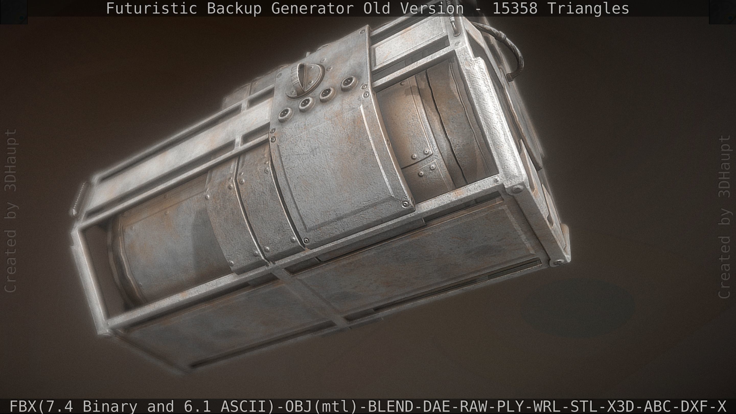 Futuristic Backup Generator Old And Dirty Version Low-poly 3D model_74