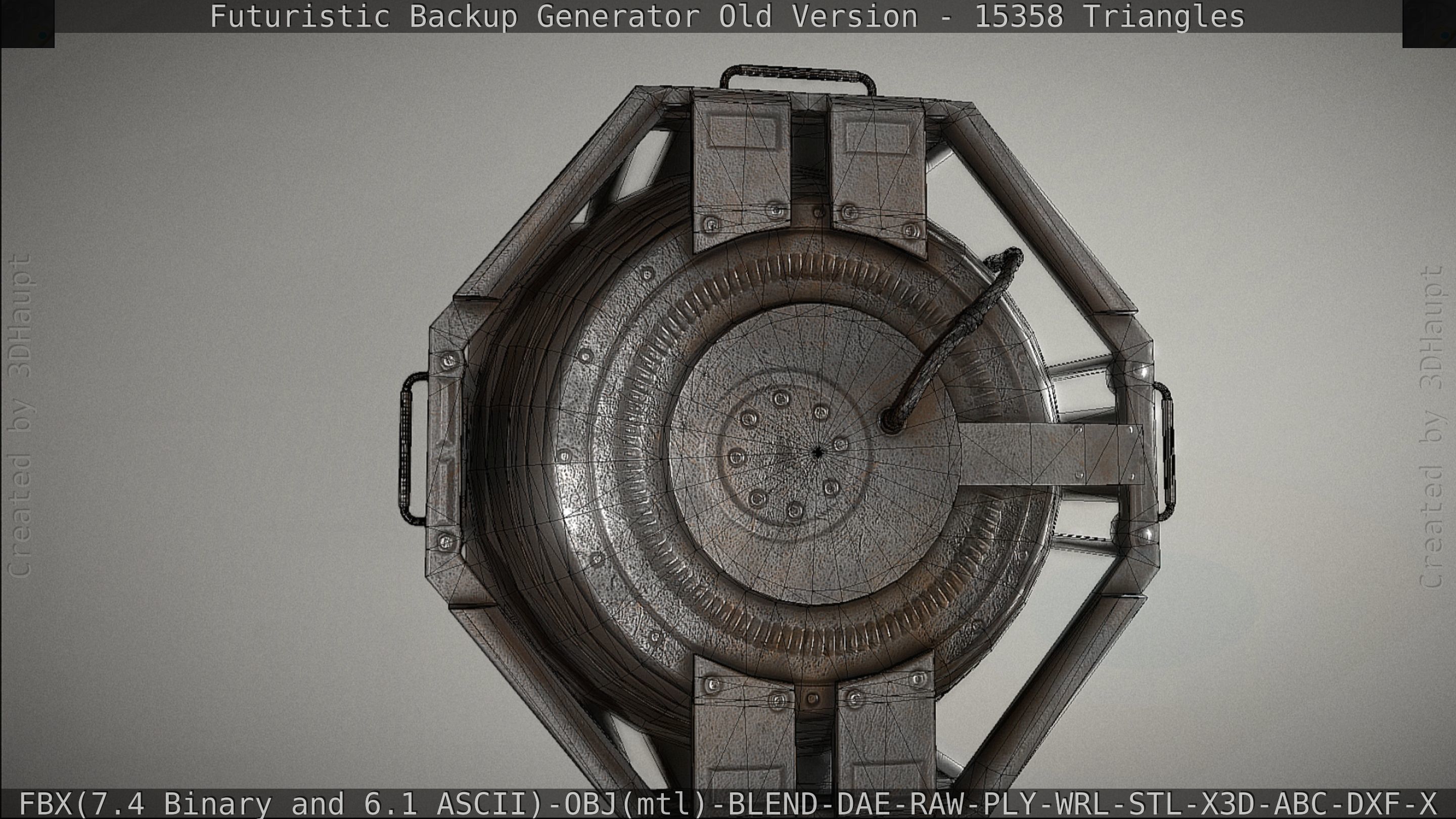 Futuristic Backup Generator Old And Dirty Version Low-poly 3D model_100