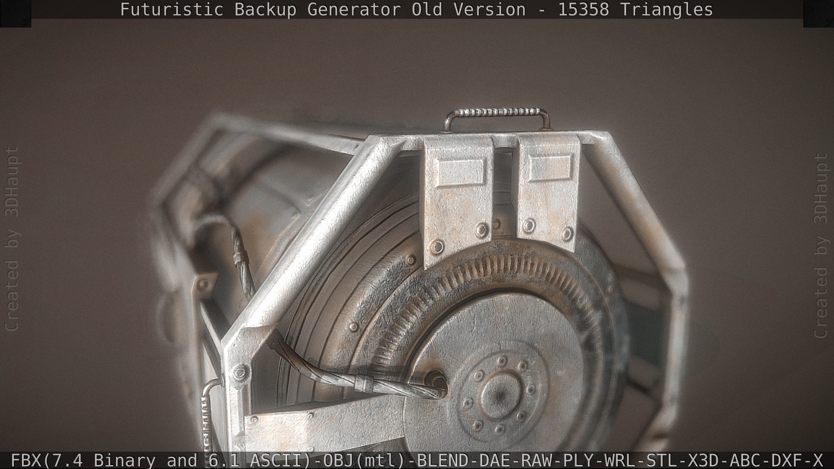Futuristic Backup Generator Old And Dirty Version Low-poly 3D model_52