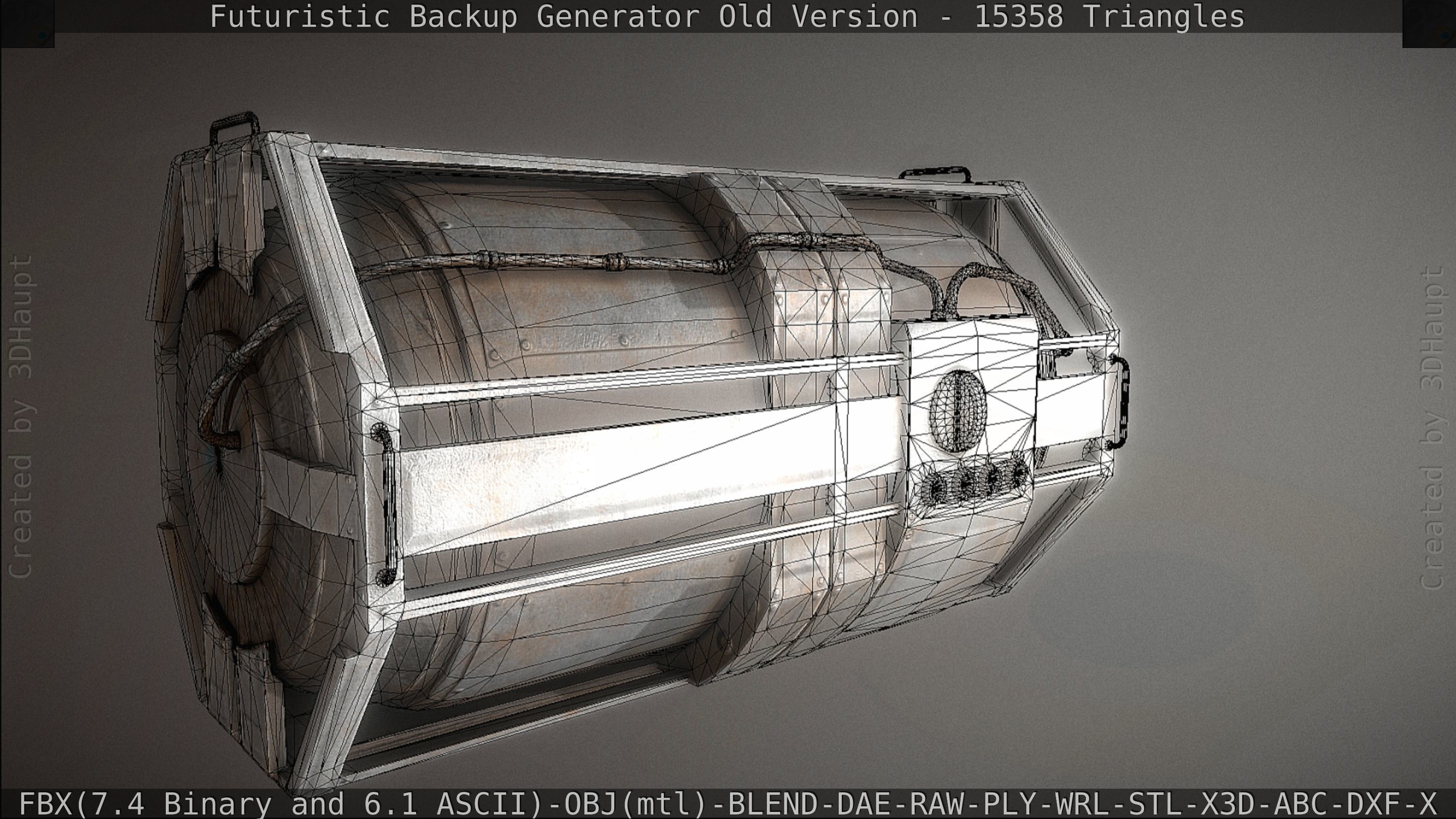 Futuristic Backup Generator Old And Dirty Version Low-poly 3D model_99