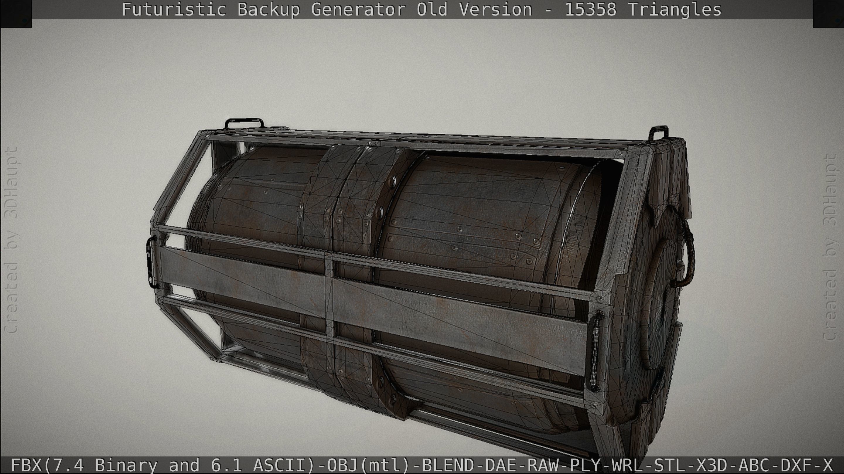 Futuristic Backup Generator Old And Dirty Version Low-poly 3D model_96