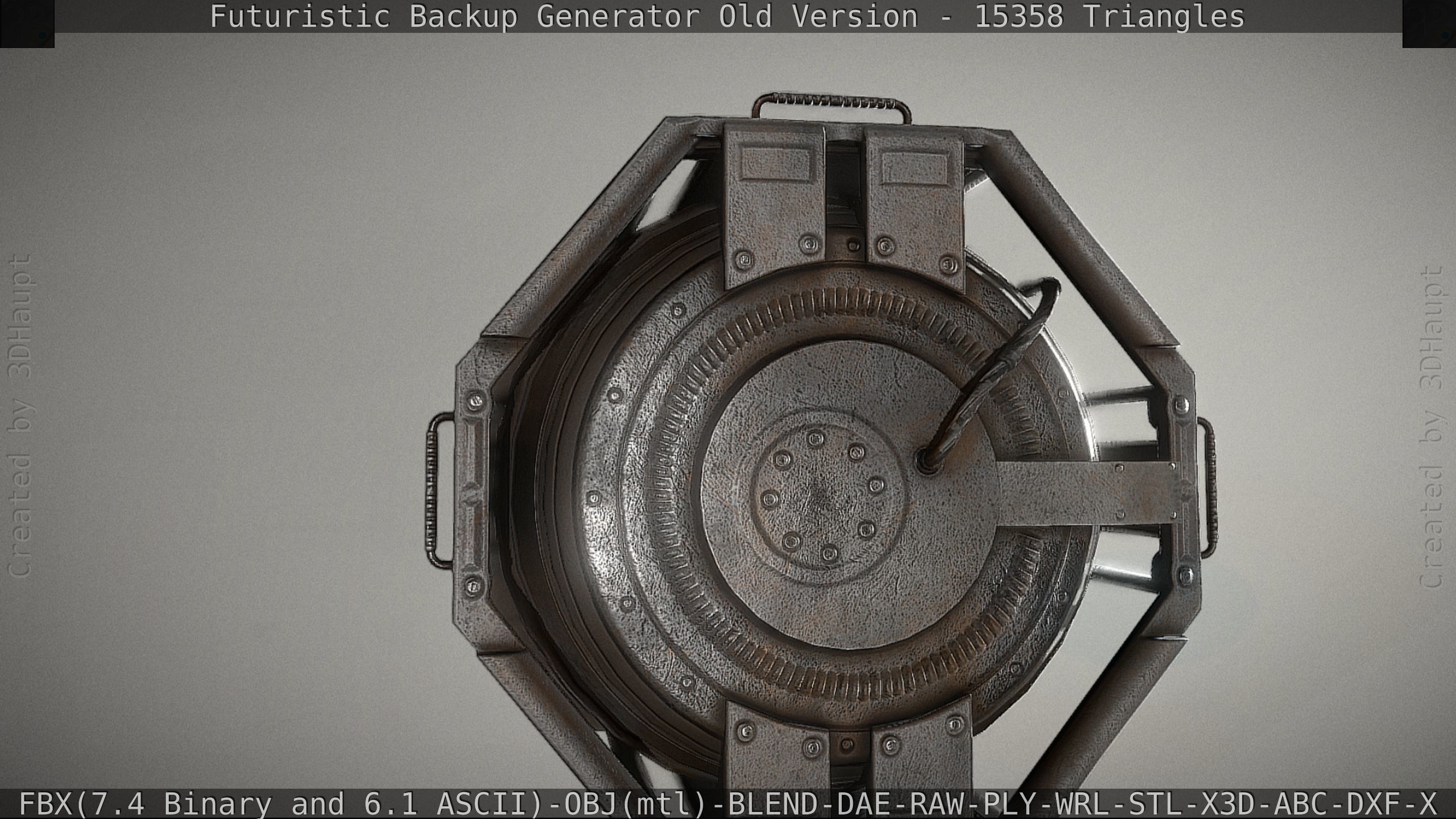 Futuristic Backup Generator Old And Dirty Version Low-poly 3D model_40