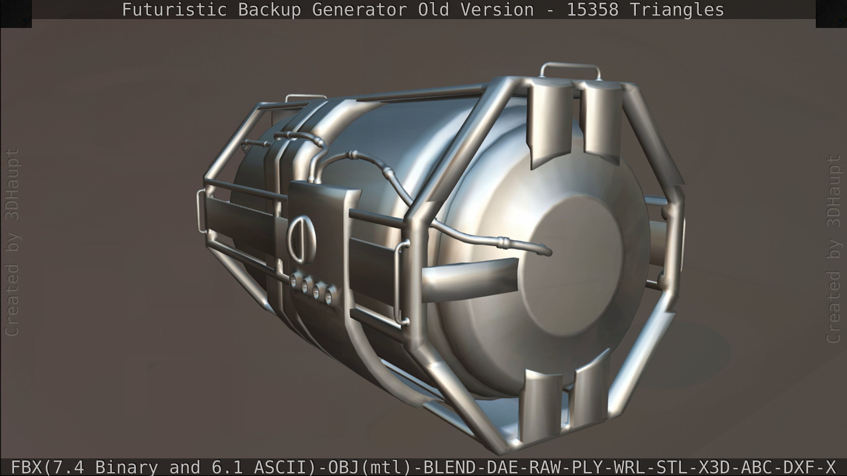 Futuristic Backup Generator Old And Dirty Version Low-poly 3D model_144