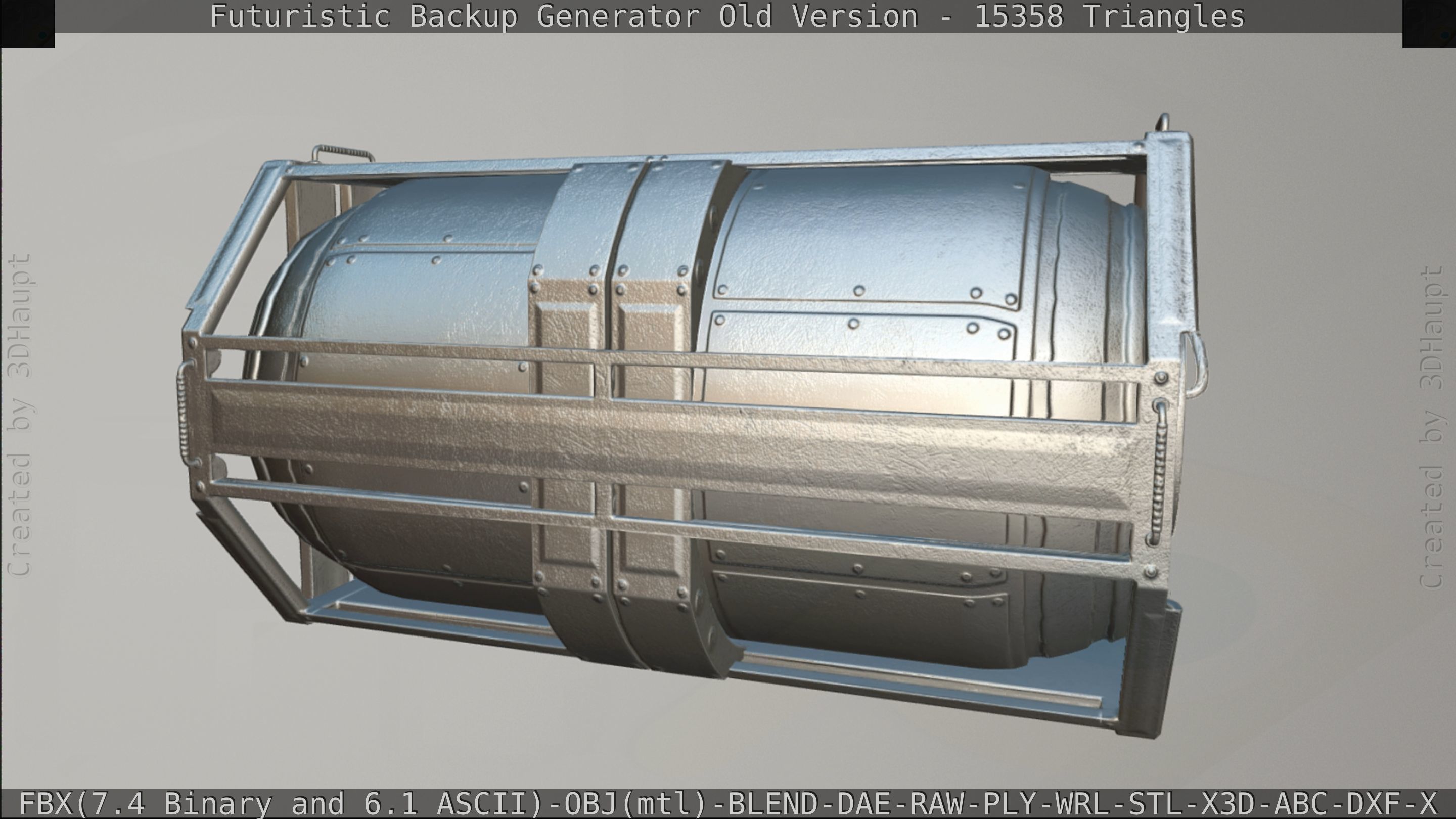 Futuristic Backup Generator Old And Dirty Version Low-poly 3D model_149