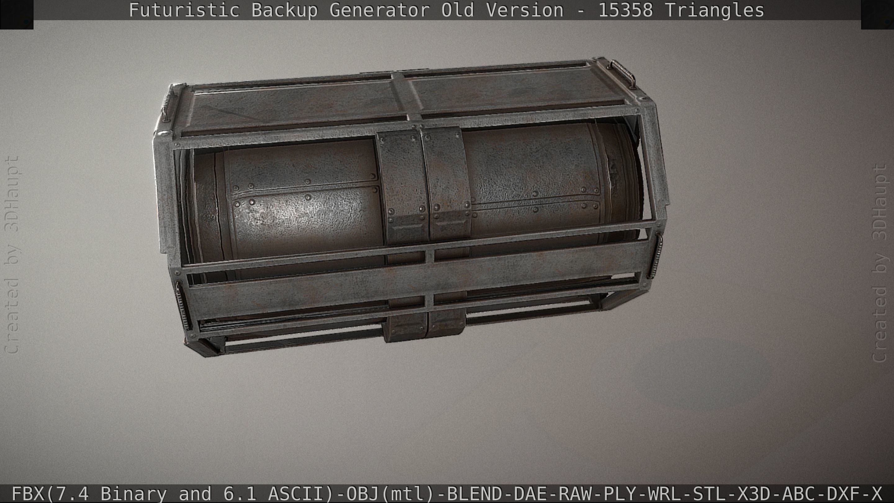 Futuristic Backup Generator Old And Dirty Version Low-poly 3D model_9