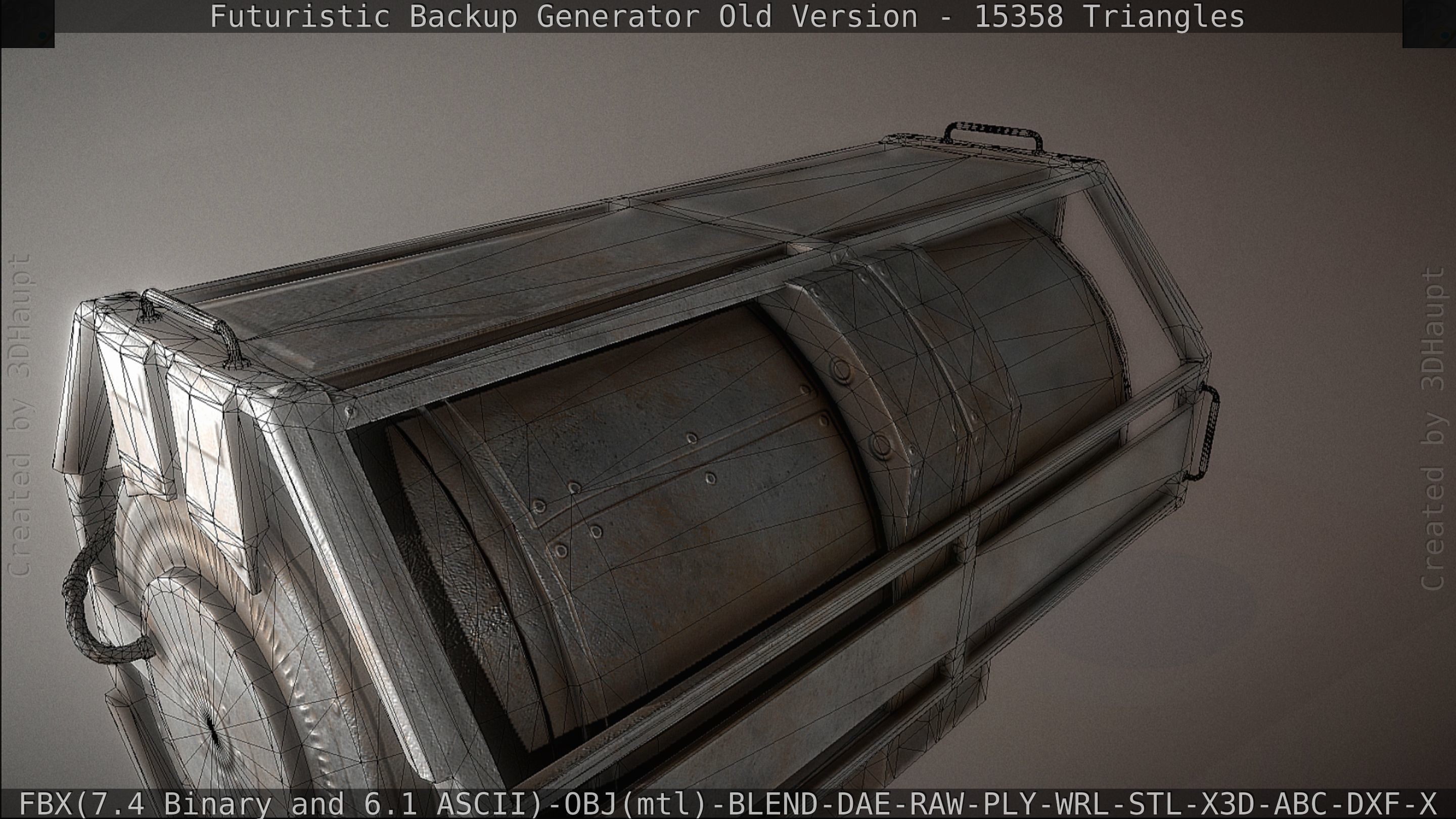 Futuristic Backup Generator Old And Dirty Version Low-poly 3D model_94