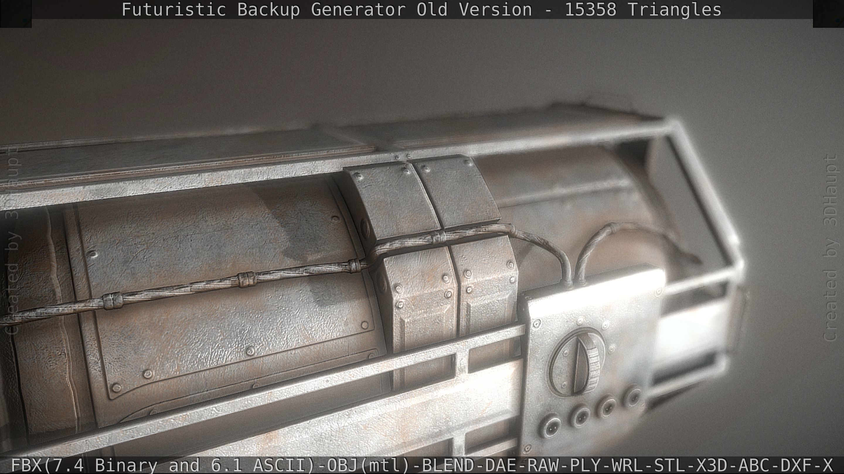 Futuristic Backup Generator Old And Dirty Version Low-poly 3D model_43