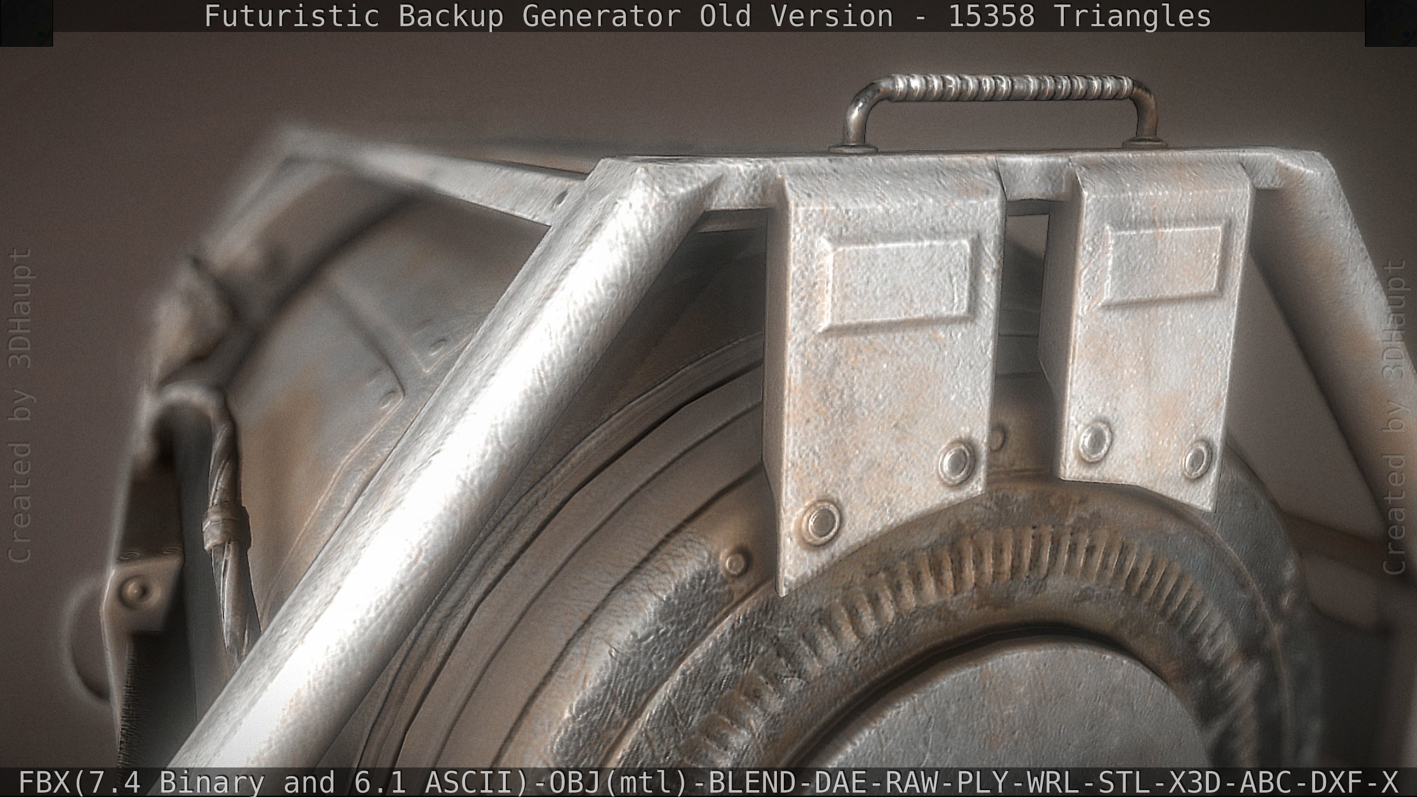 Futuristic Backup Generator Old And Dirty Version Low-poly 3D model_47