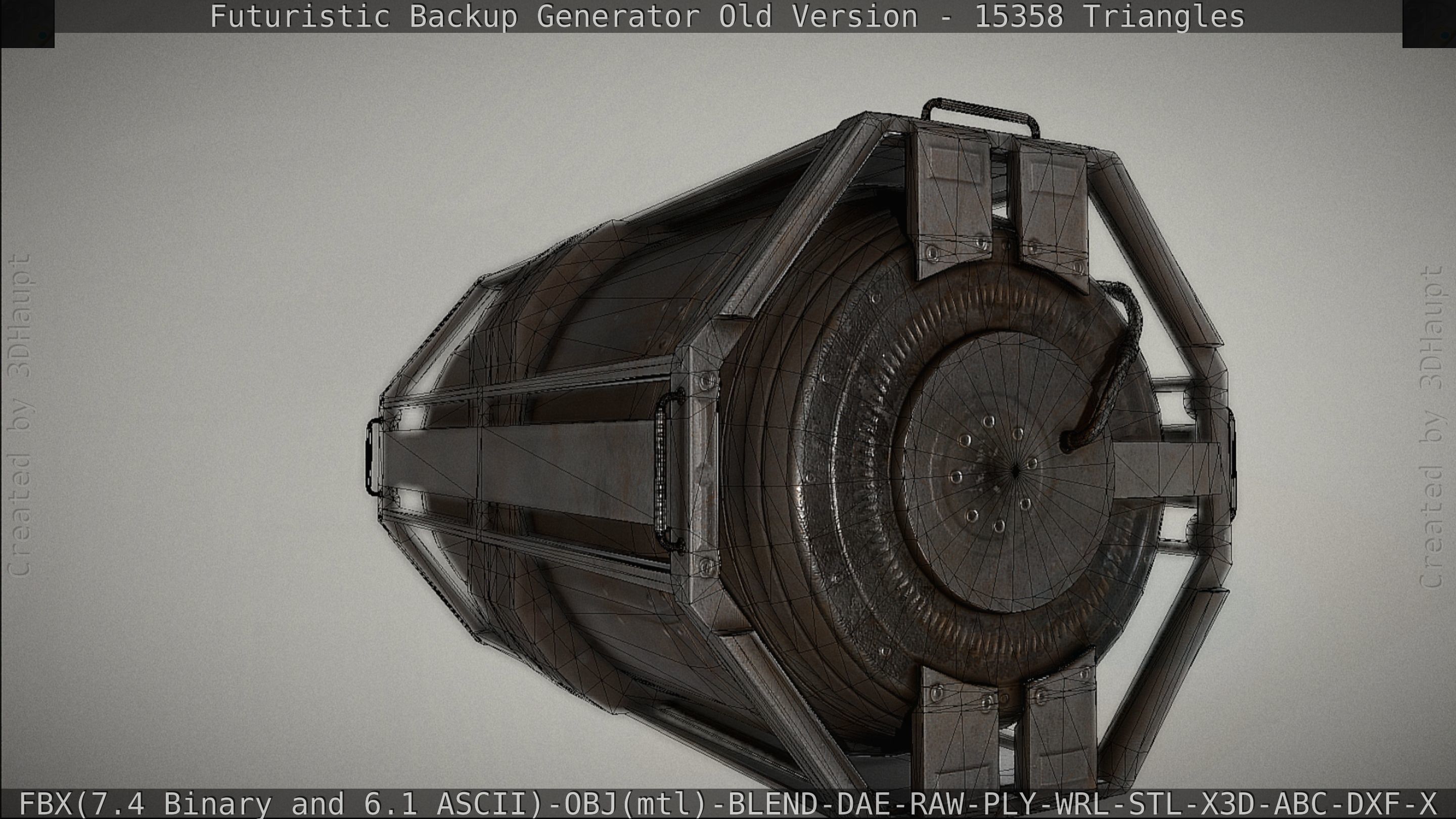 Futuristic Backup Generator Old And Dirty Version Low-poly 3D model_98