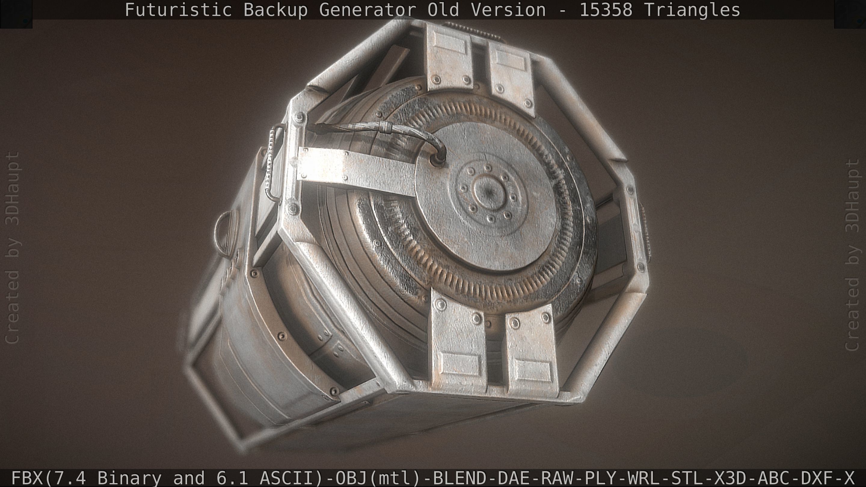 Futuristic Backup Generator Old And Dirty Version Low-poly 3D model_68
