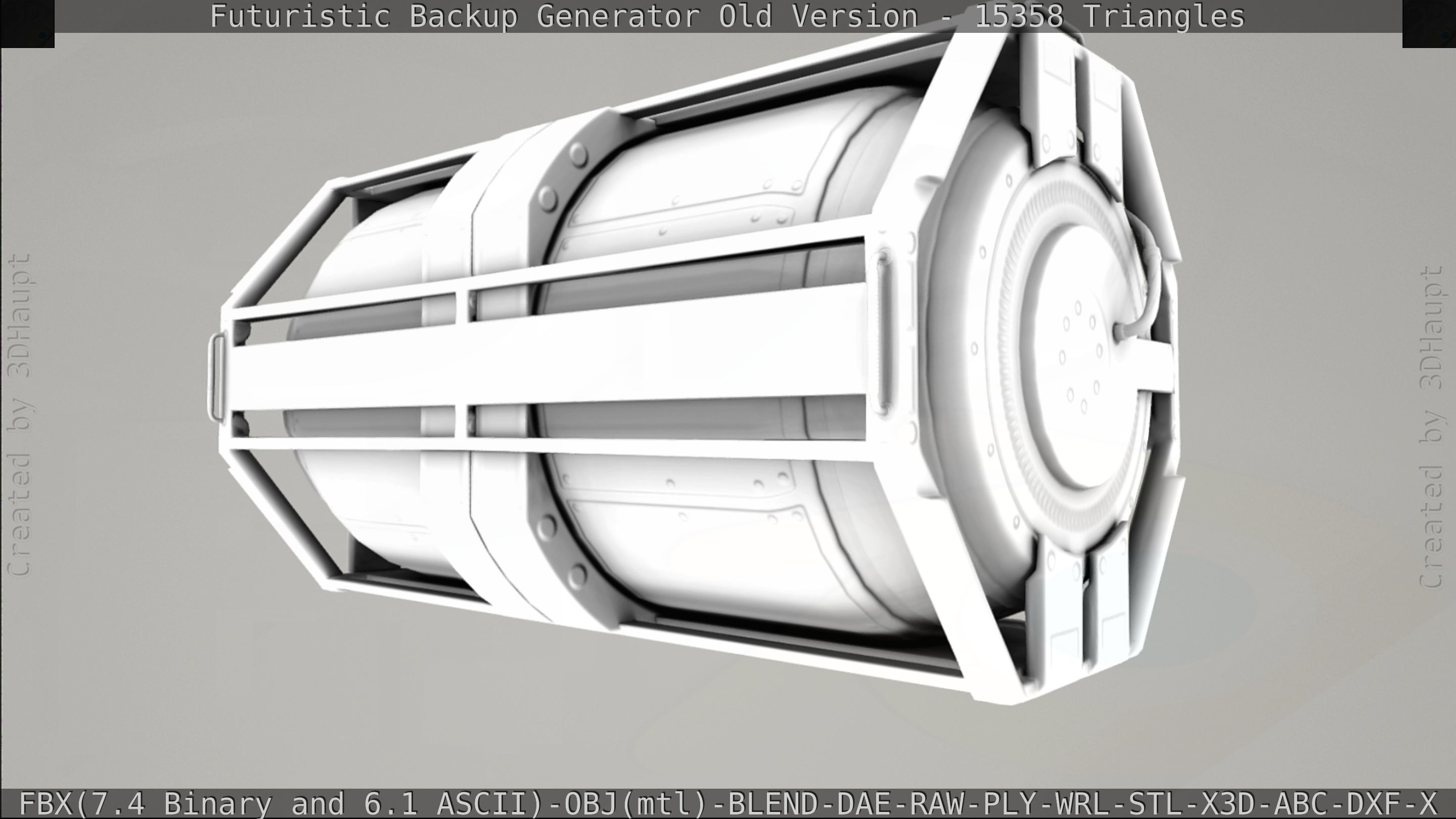 Futuristic Backup Generator Old And Dirty Version Low-poly 3D model_136