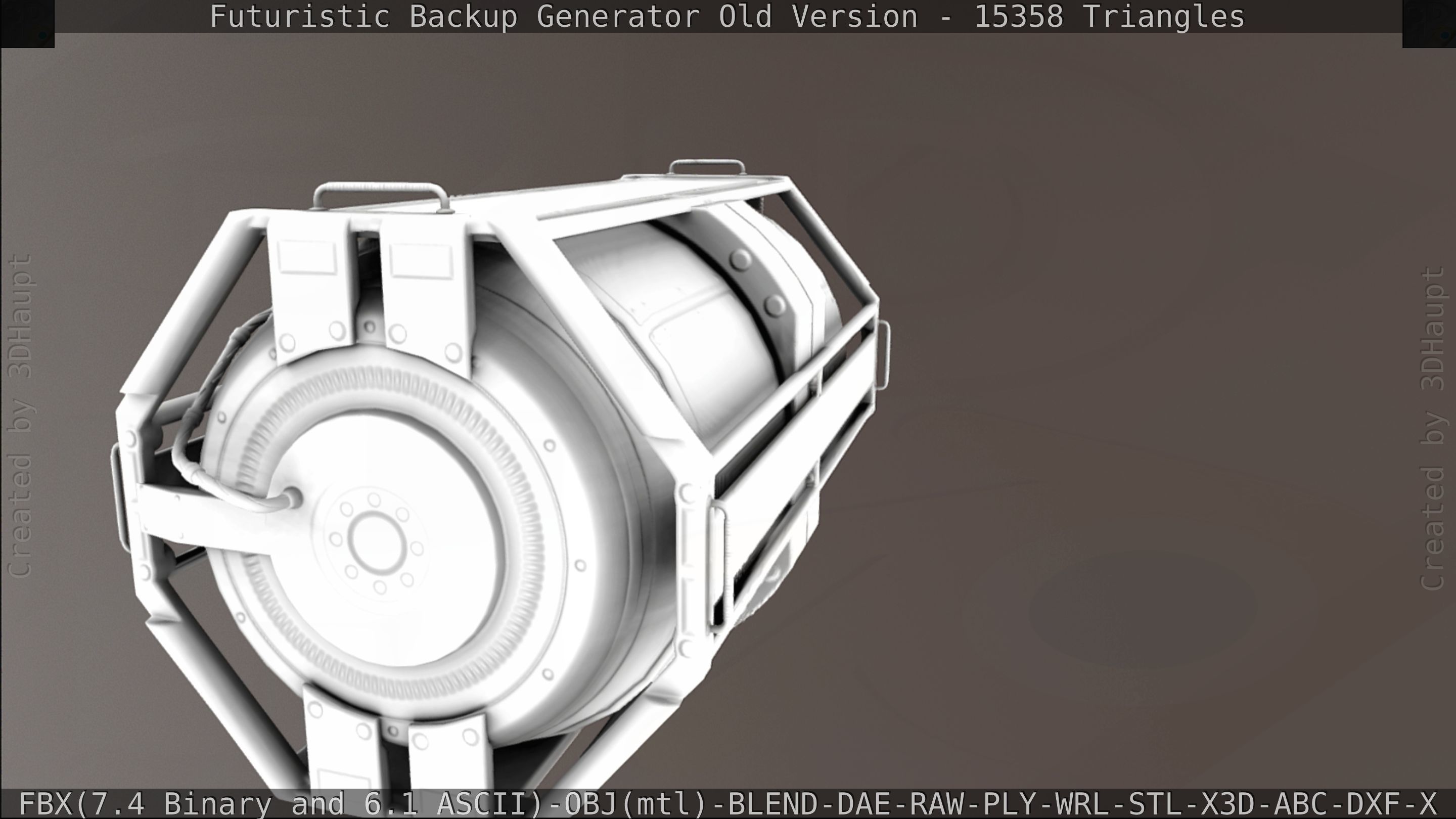 Futuristic Backup Generator Old And Dirty Version Low-poly 3D model_133