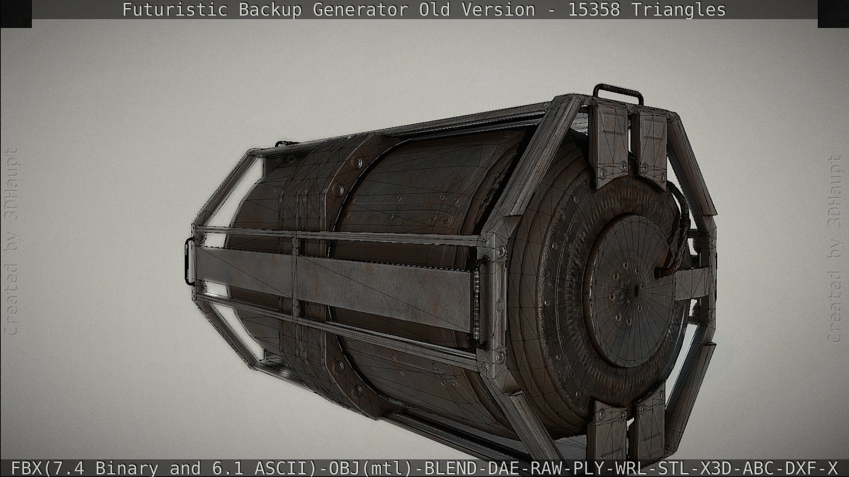 Futuristic Backup Generator Old And Dirty Version Low-poly 3D model_97