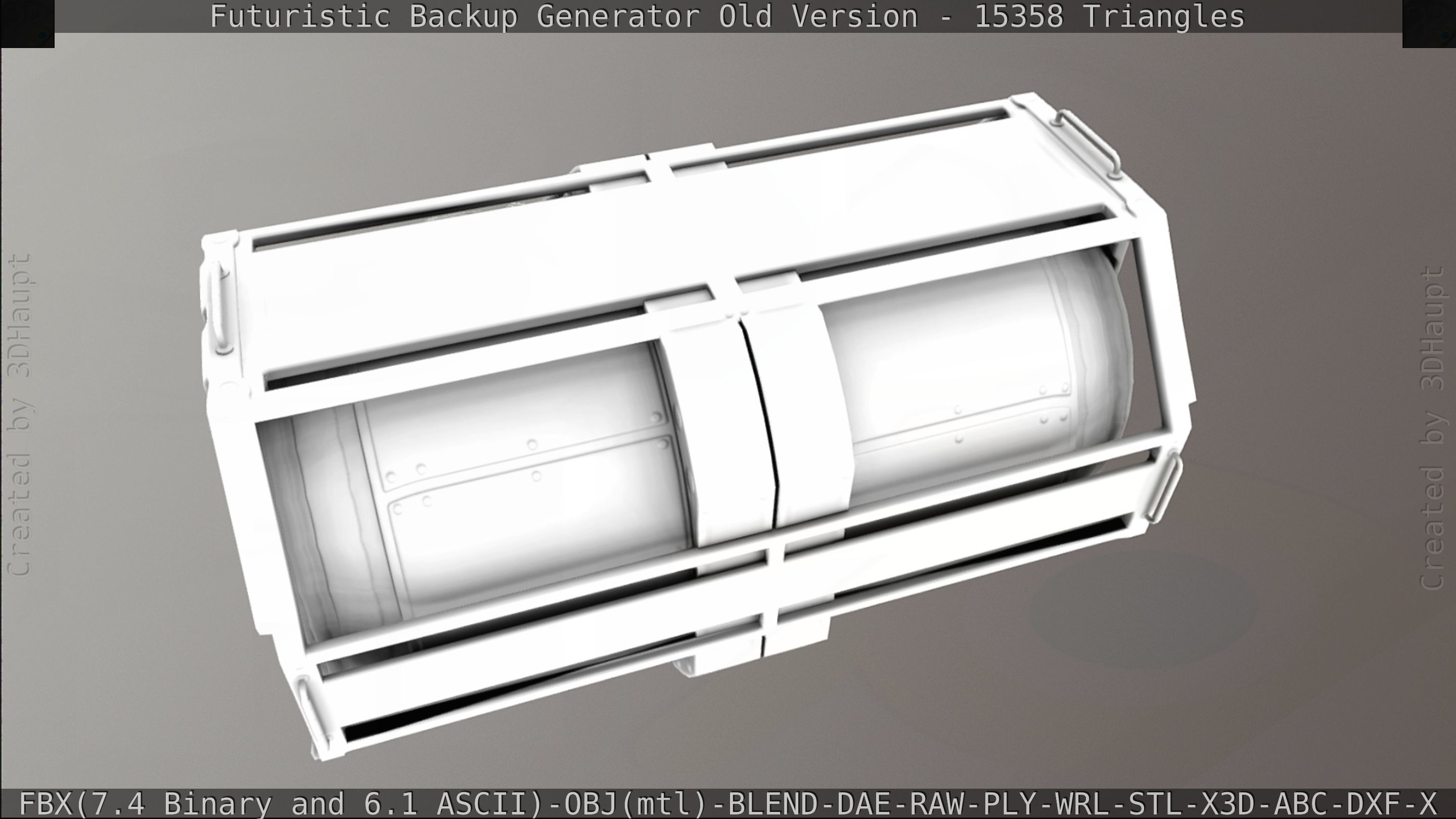Futuristic Backup Generator Old And Dirty Version Low-poly 3D model_137