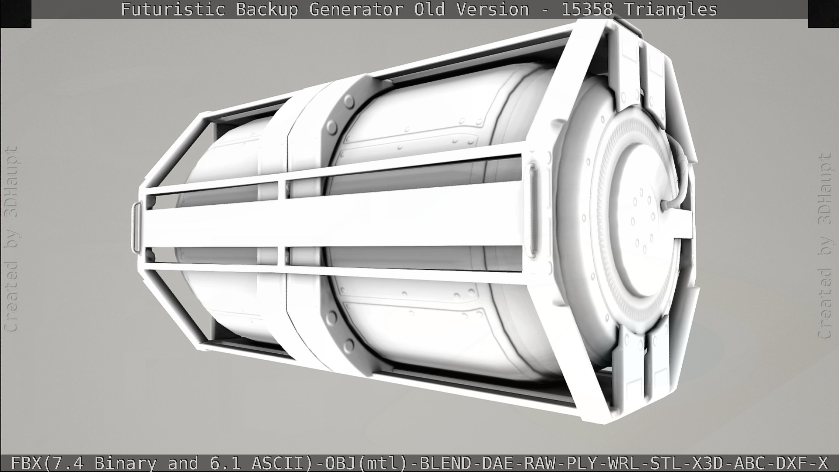Futuristic Backup Generator Old And Dirty Version Low-poly 3D model_145