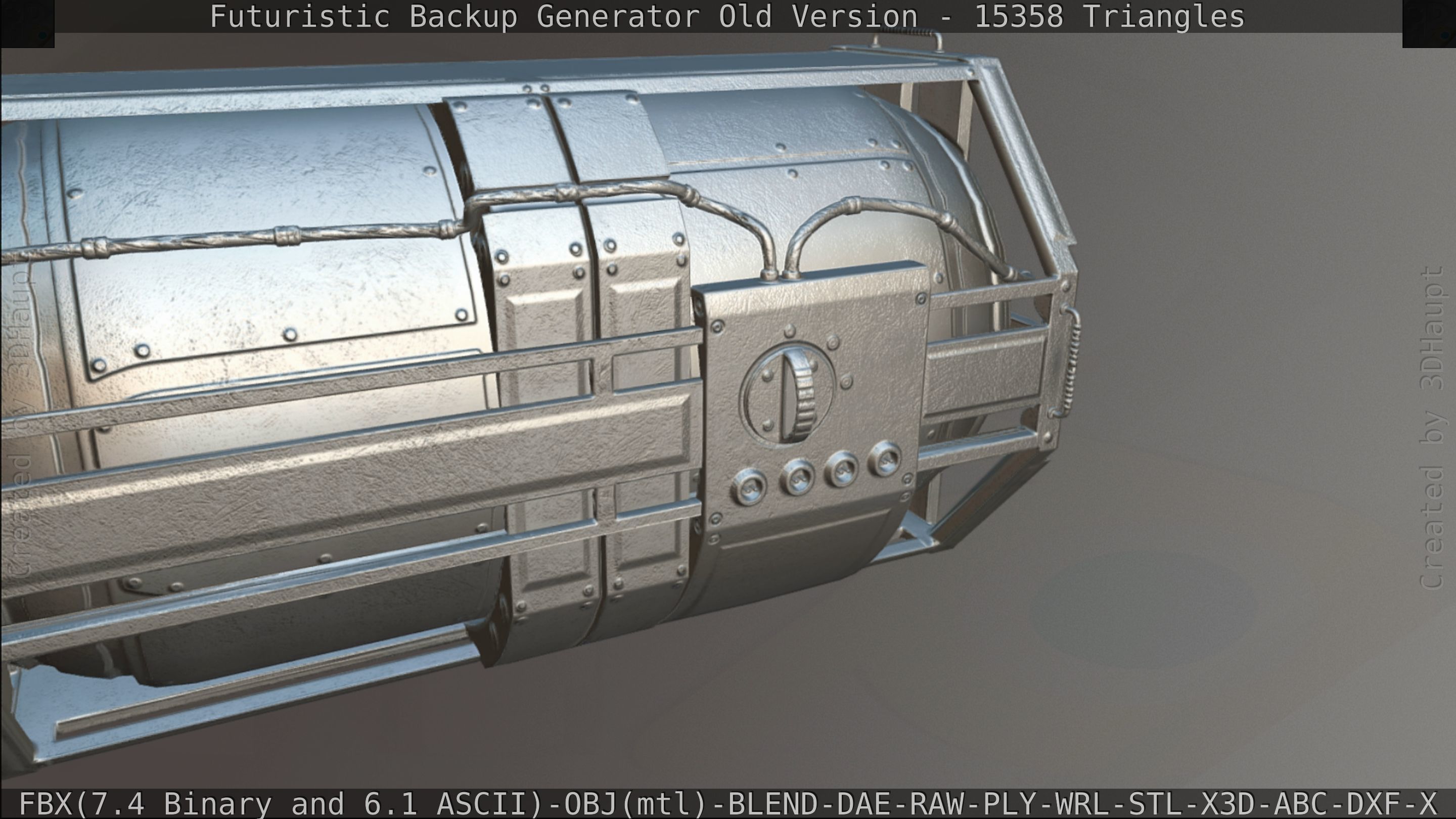 Futuristic Backup Generator Old And Dirty Version Low-poly 3D model_169